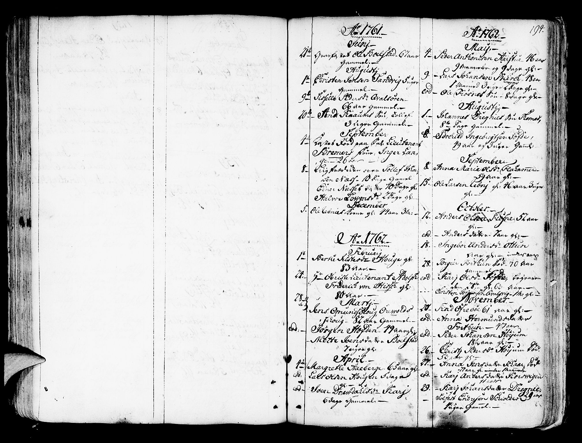 Luster sokneprestembete, SAB/A-81101/H/Haa/Haaa/L0001: Parish register (official) no. A 1, 1731-1803, p. 194
