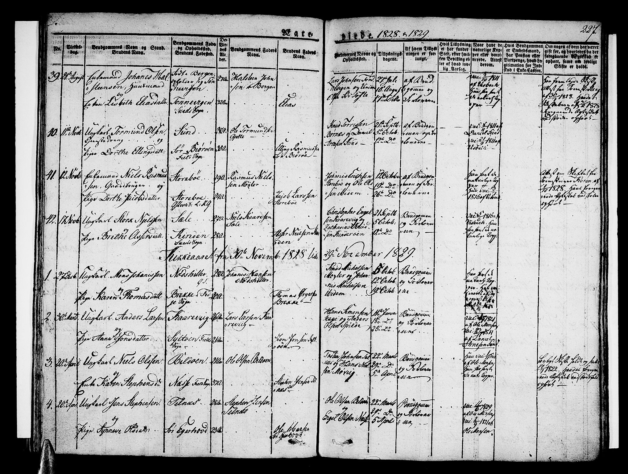 Sund sokneprestembete, SAB/A-99930: Parish register (official) no. A 12, 1825-1835, p. 227