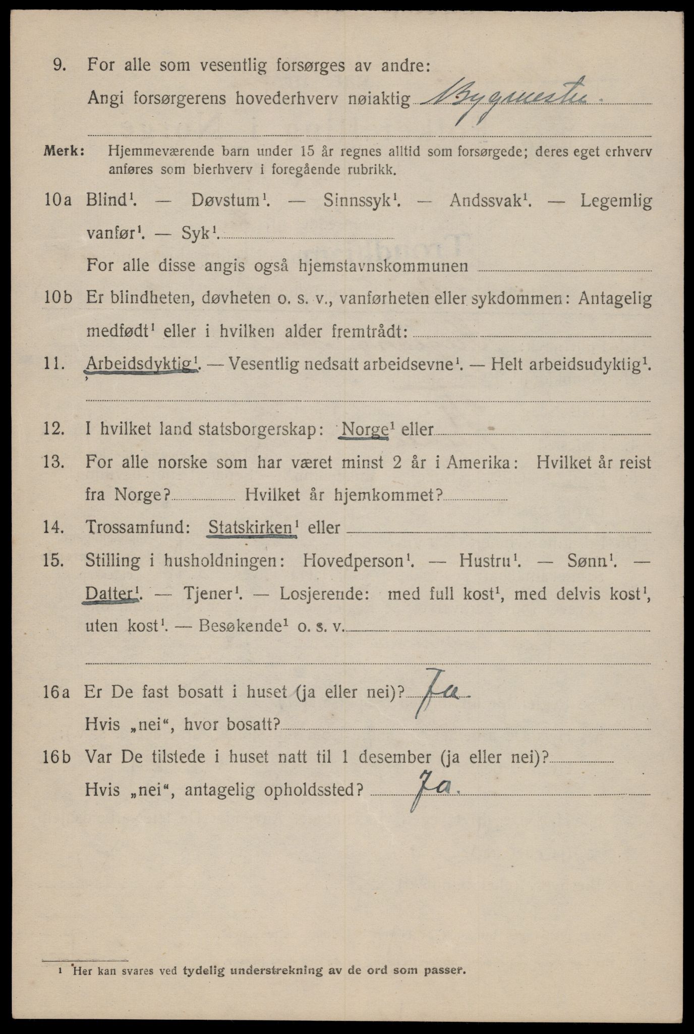 SAT, 1920 census for Trondheim, 1920, p. 71393