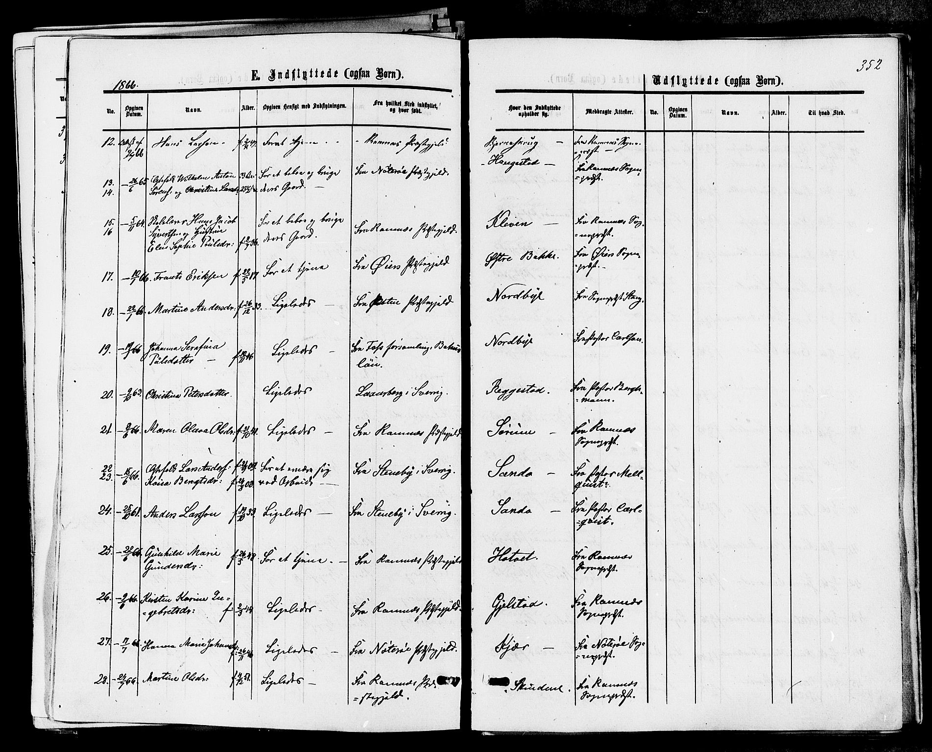 Våle kirkebøker, SAKO/A-334/F/Fa/L0010: Parish register (official) no. I 10, 1861-1877, p. 352