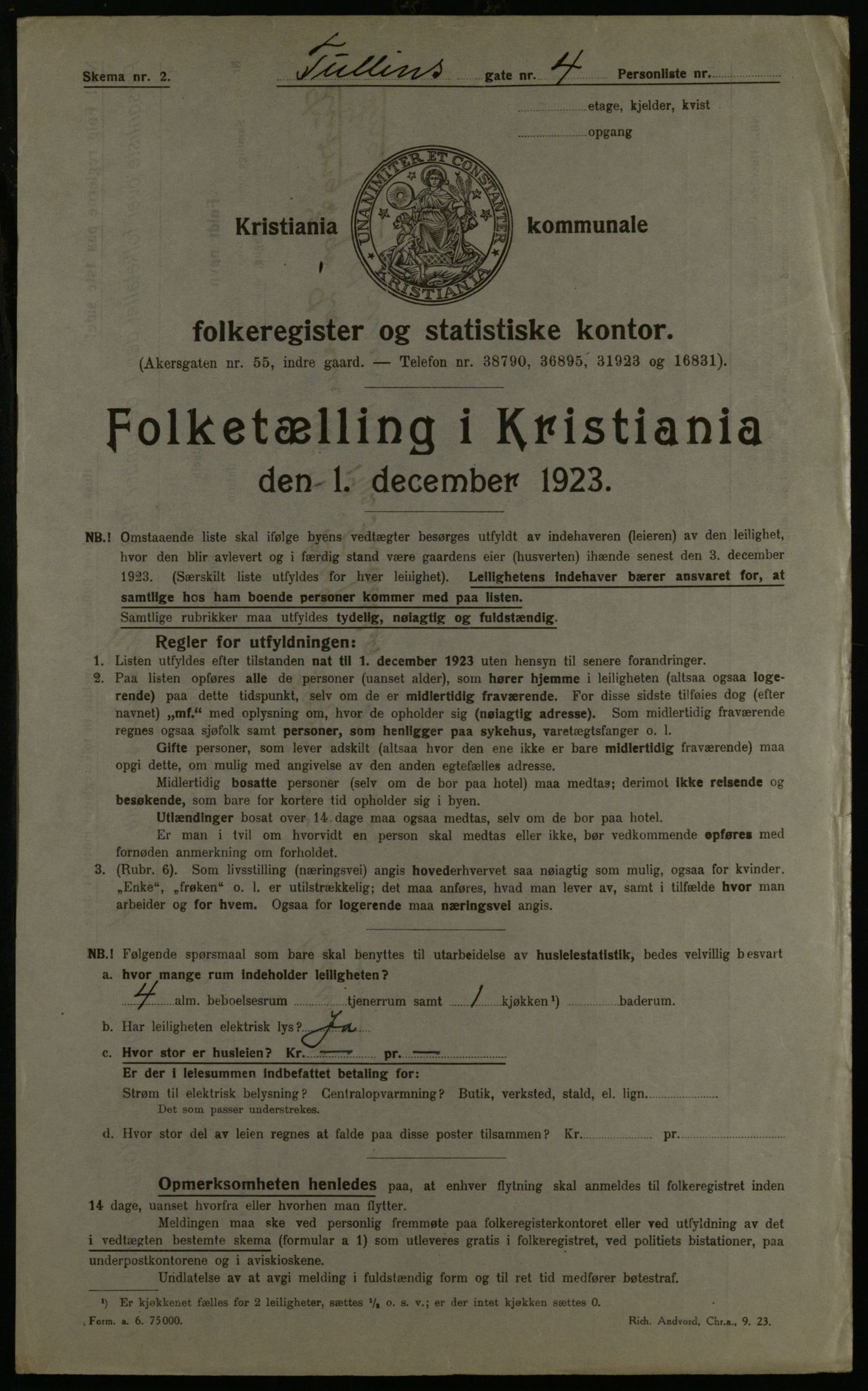 OBA, Municipal Census 1923 for Kristiania, 1923, p. 129435