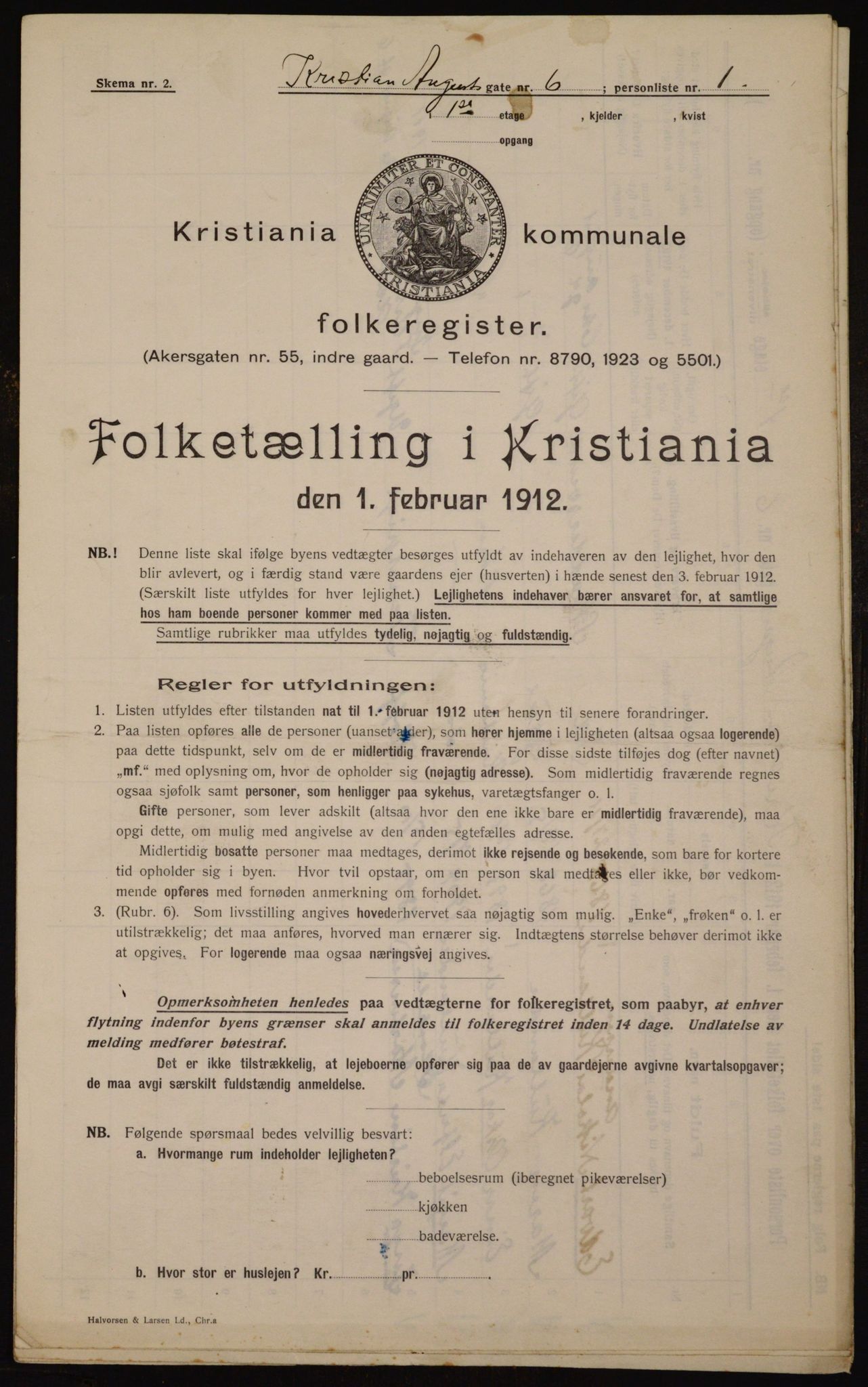 OBA, Municipal Census 1912 for Kristiania, 1912, p. 54219