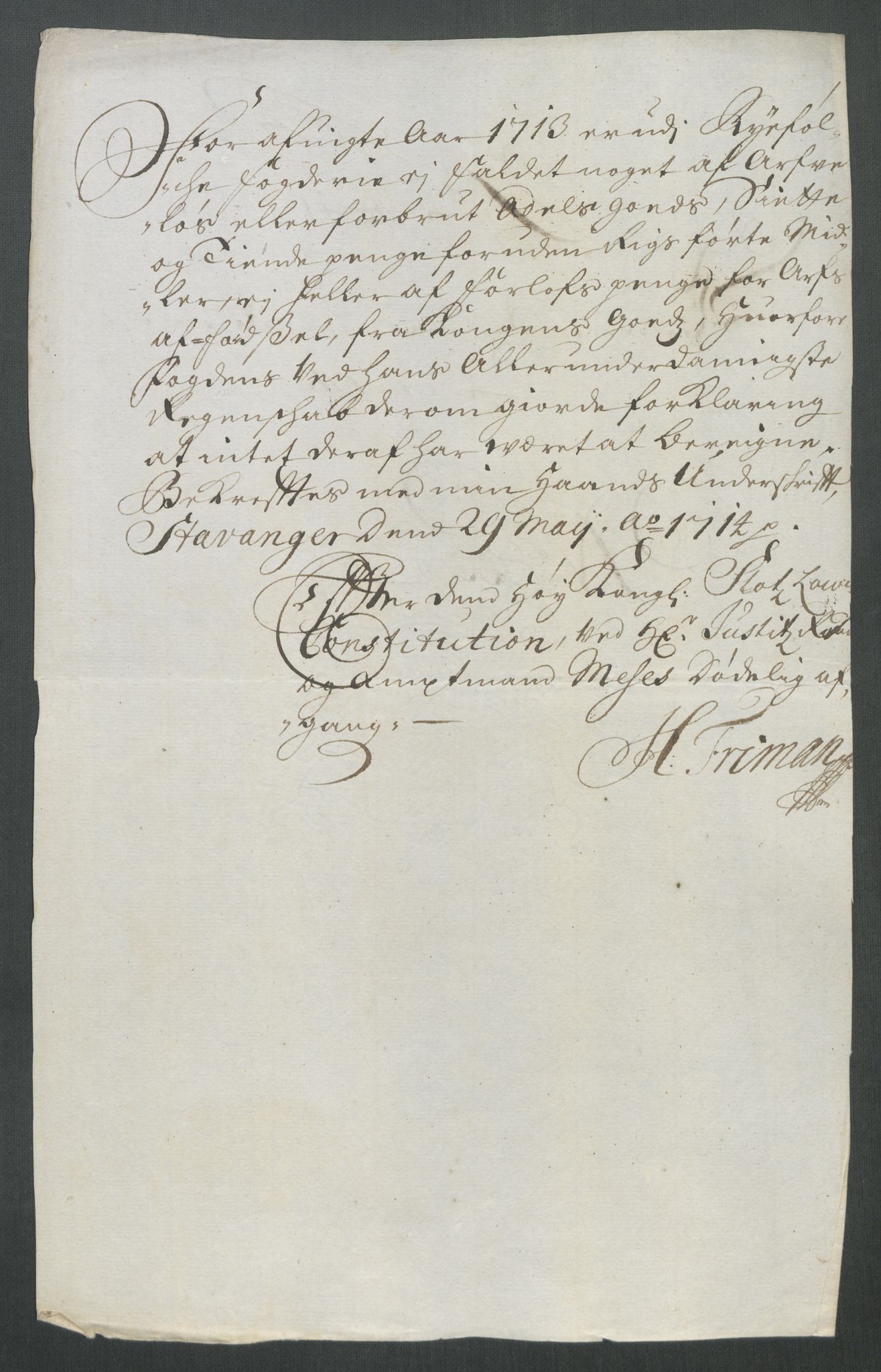 Rentekammeret inntil 1814, Reviderte regnskaper, Fogderegnskap, AV/RA-EA-4092/R47/L2866: Fogderegnskap Ryfylke, 1713, p. 277