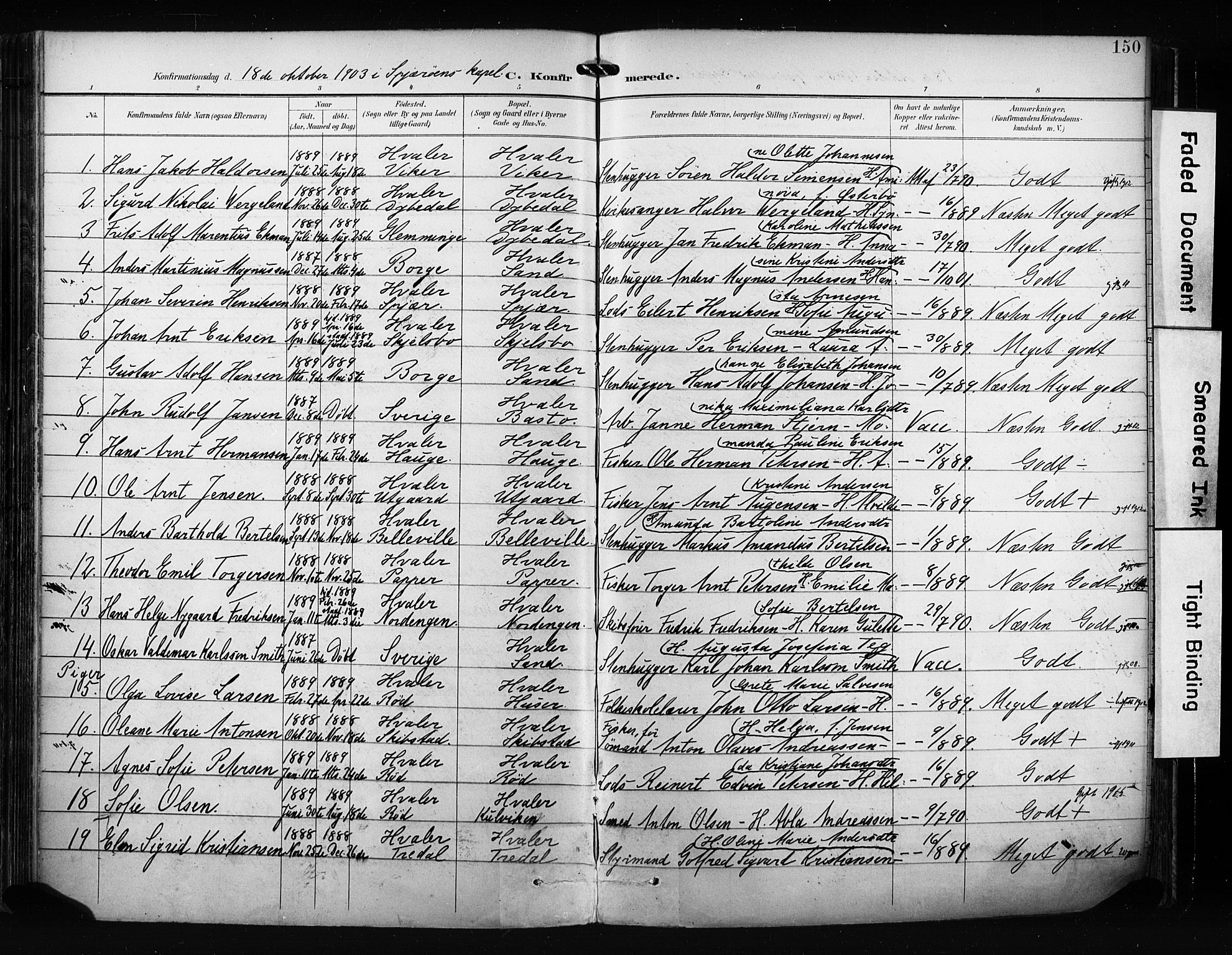 Hvaler prestekontor Kirkebøker, AV/SAO-A-2001/F/Fa/L0009: Parish register (official) no. I 9, 1895-1906, p. 150
