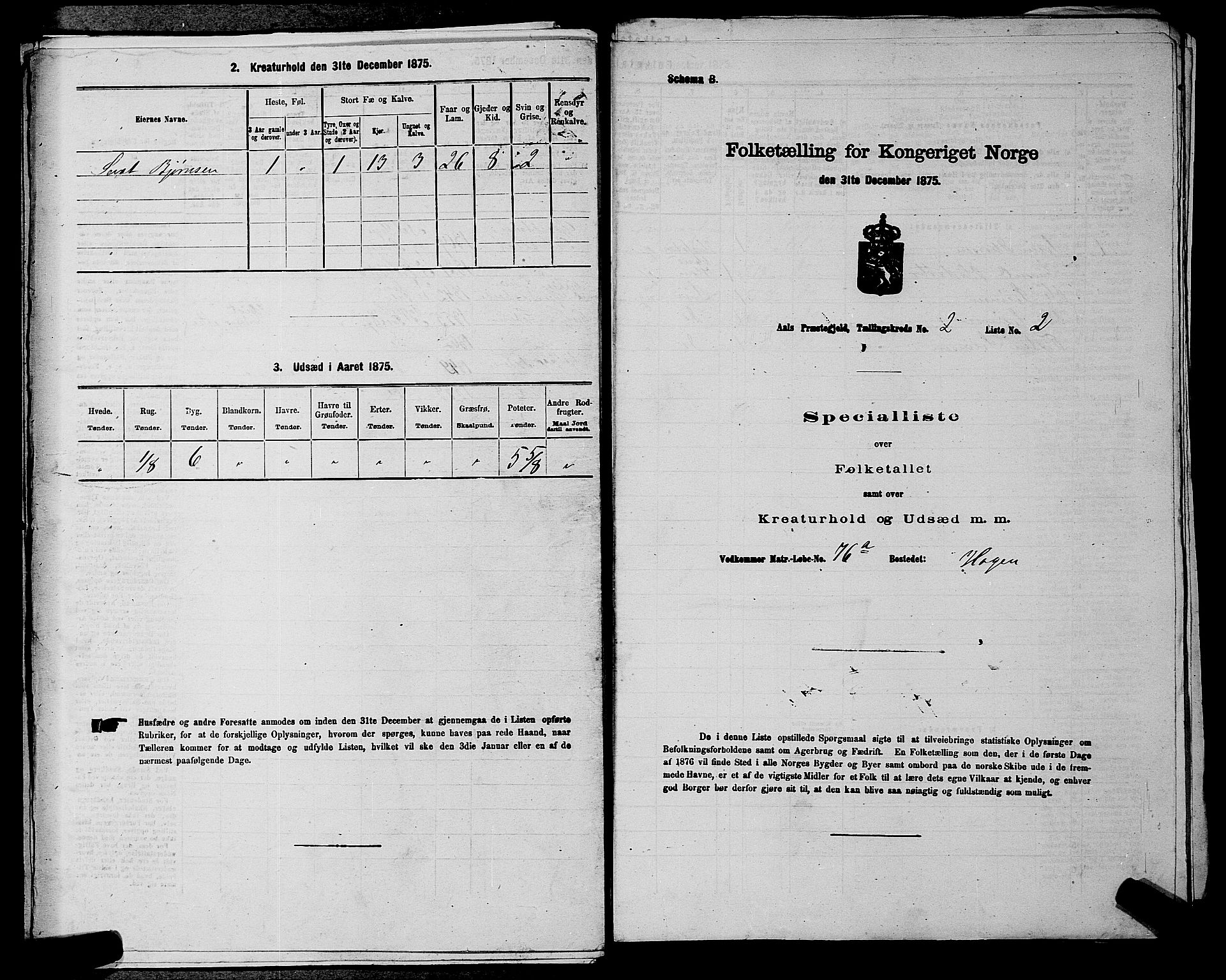 SAKO, 1875 census for 0619P Ål, 1875, p. 250