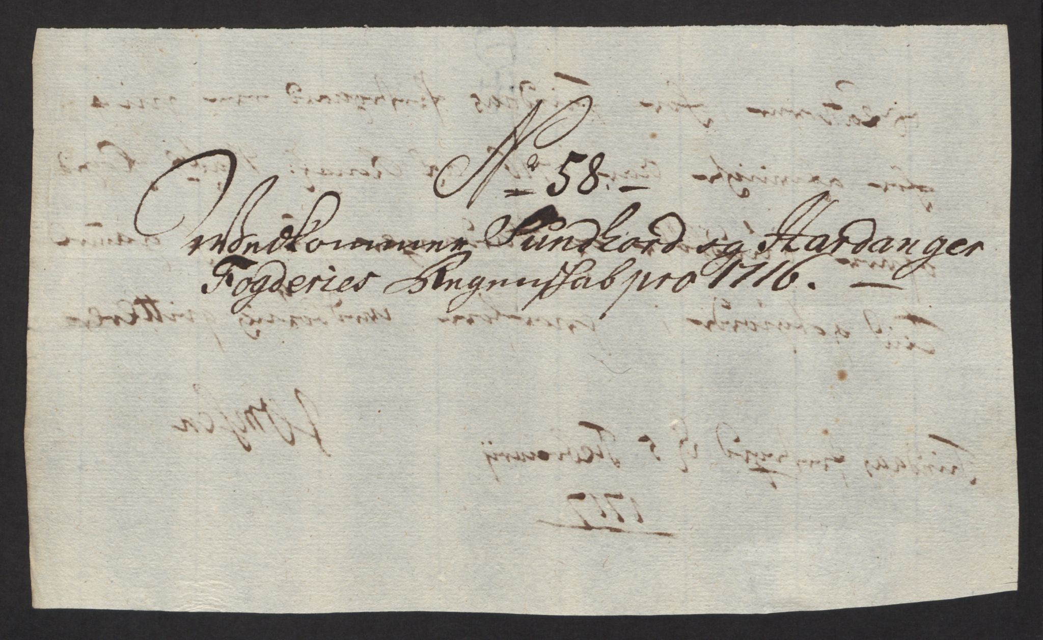 Rentekammeret inntil 1814, Reviderte regnskaper, Fogderegnskap, AV/RA-EA-4092/R48/L2992: Fogderegnskap Sunnhordland og Hardanger, 1716, p. 280