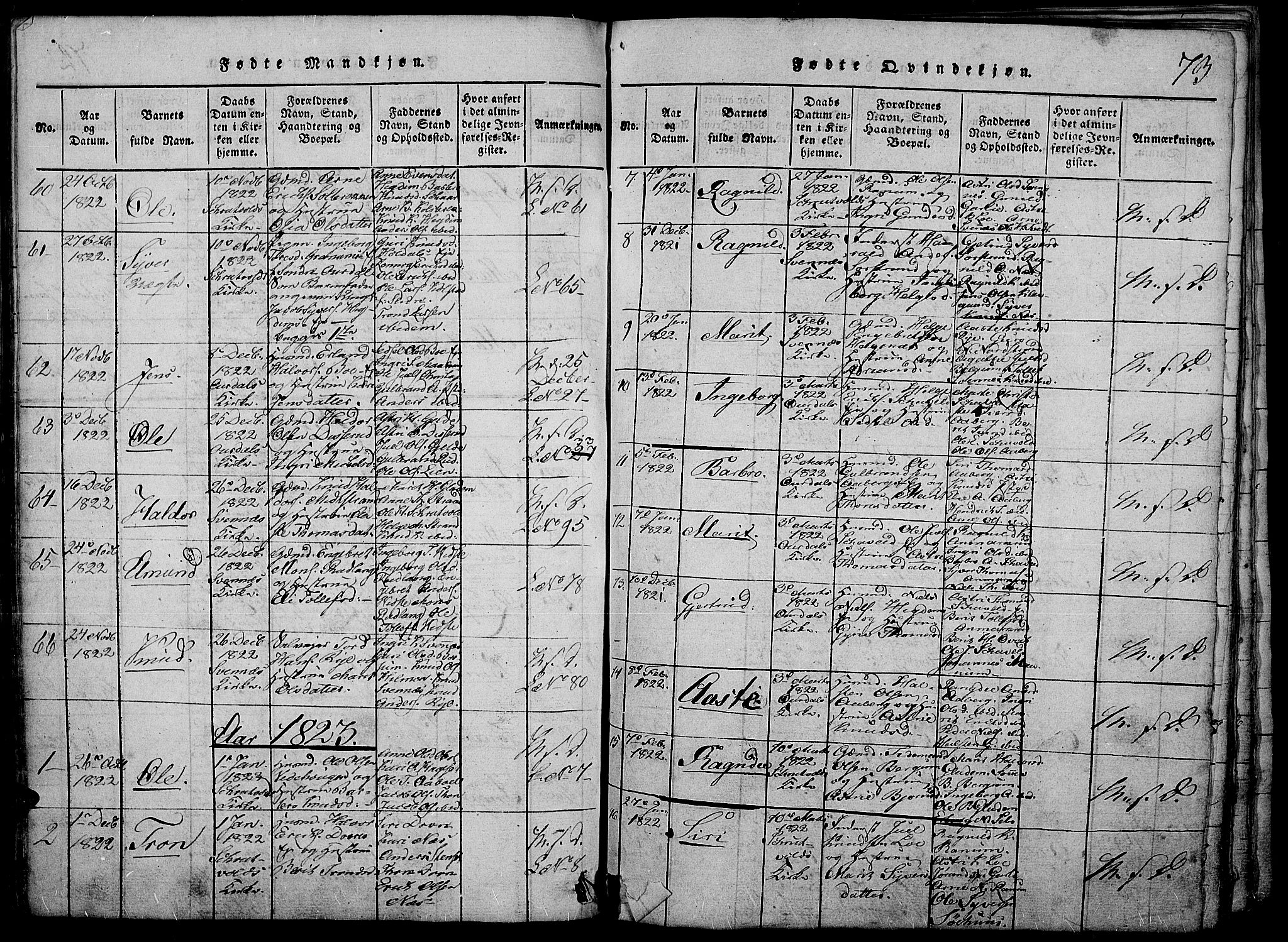 Nord-Aurdal prestekontor, SAH/PREST-132/H/Ha/Haa/L0002: Parish register (official) no. 2, 1816-1828, p. 73