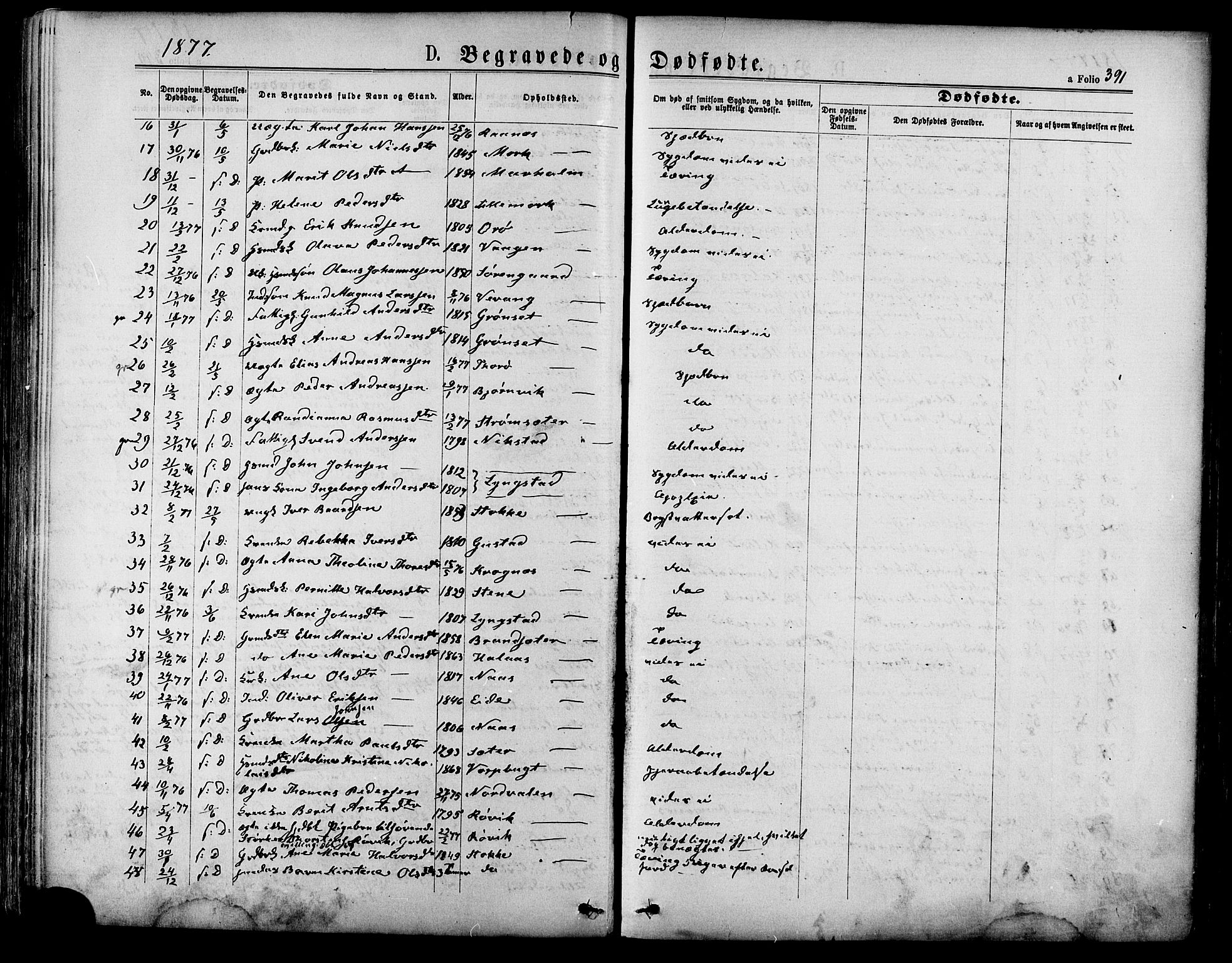 Ministerialprotokoller, klokkerbøker og fødselsregistre - Møre og Romsdal, AV/SAT-A-1454/568/L0805: Parish register (official) no. 568A12 /1, 1869-1884, p. 391