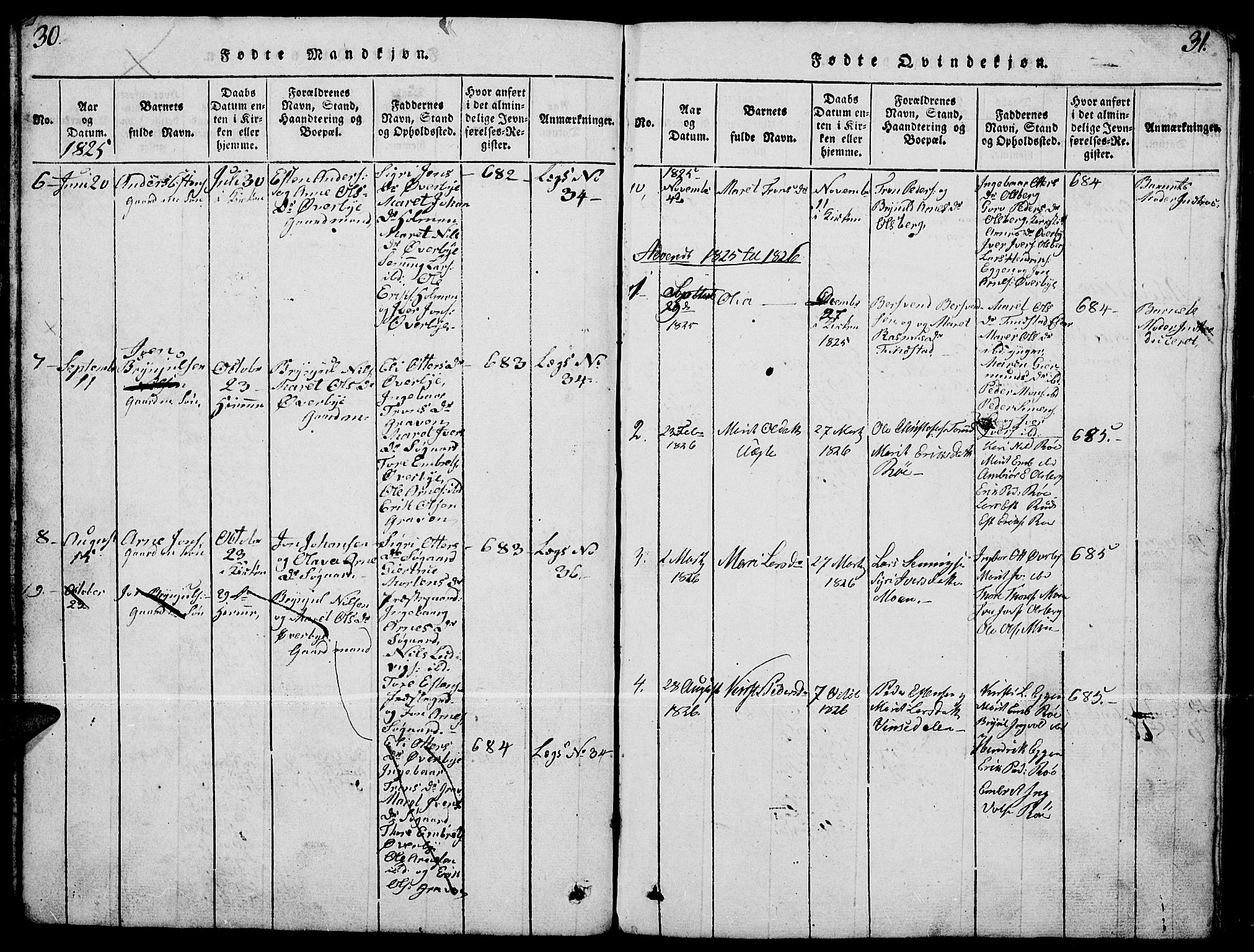 Tynset prestekontor, AV/SAH-PREST-058/H/Ha/Hab/L0004: Parish register (copy) no. 4, 1814-1879, p. 30-31