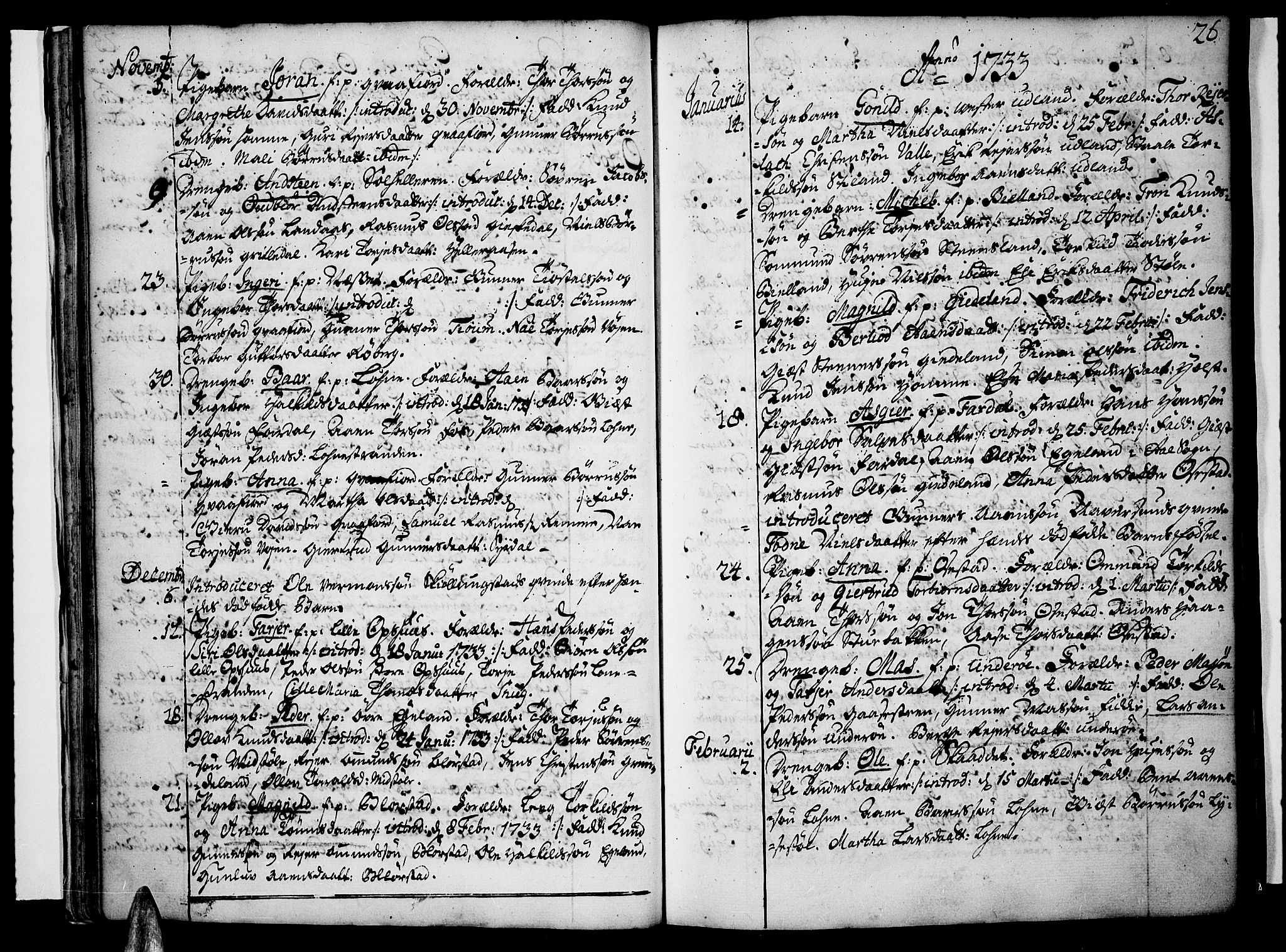 Sør-Audnedal sokneprestkontor, SAK/1111-0039/F/Fa/Fab/L0001: Parish register (official) no. A 1 /1, 1726-1766, p. 26