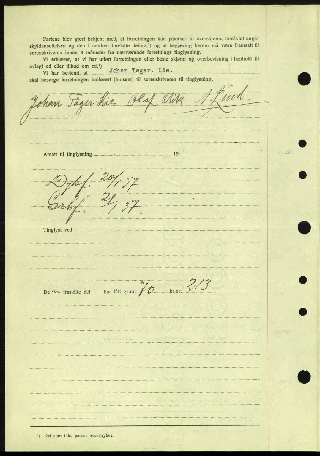 Idd og Marker sorenskriveri, AV/SAO-A-10283/G/Gb/Gbb/L0001: Mortgage book no. A1, 1936-1937, Diary no: : 73/1937