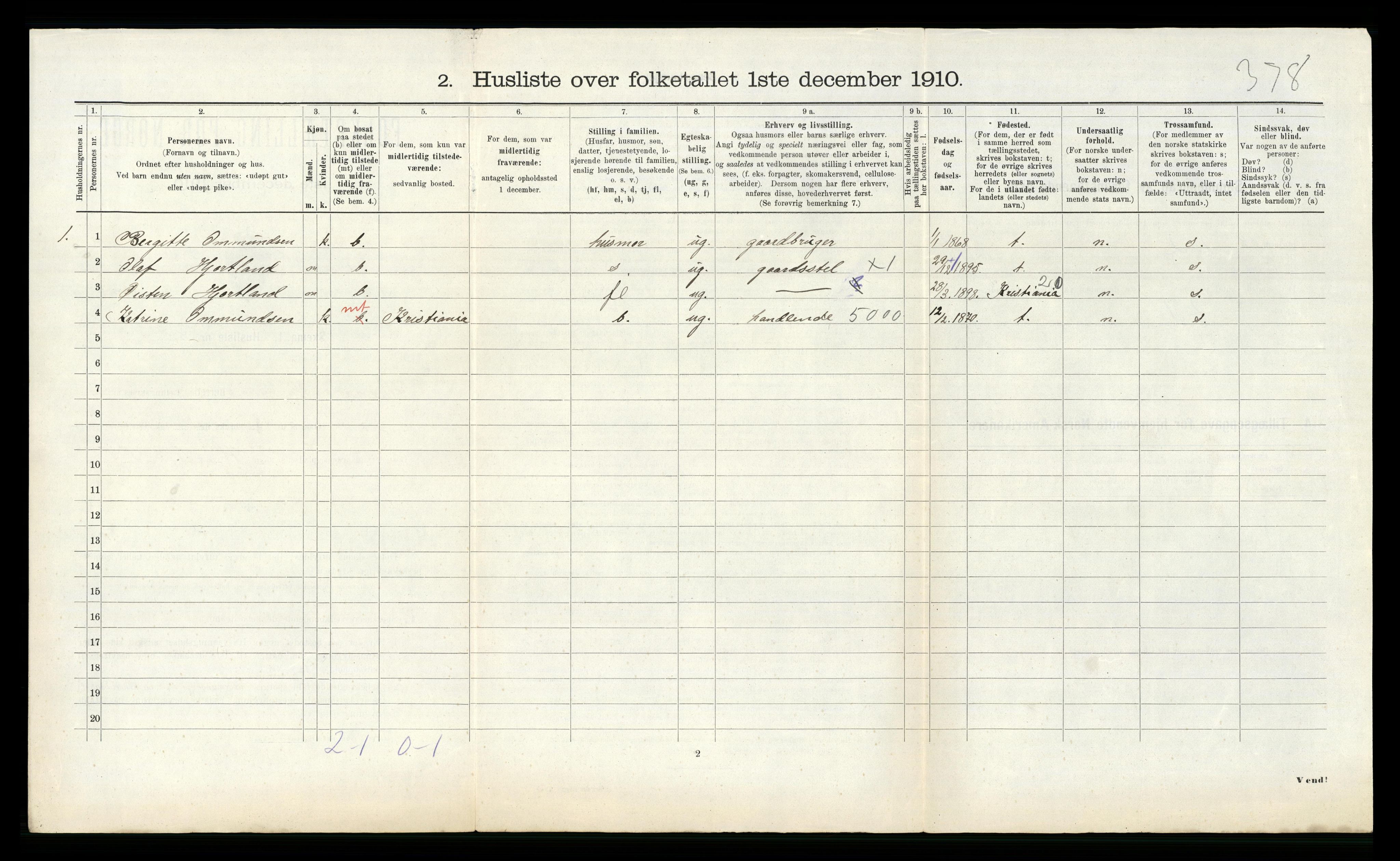 RA, 1910 census for Halse og Harkmark, 1910, p. 725