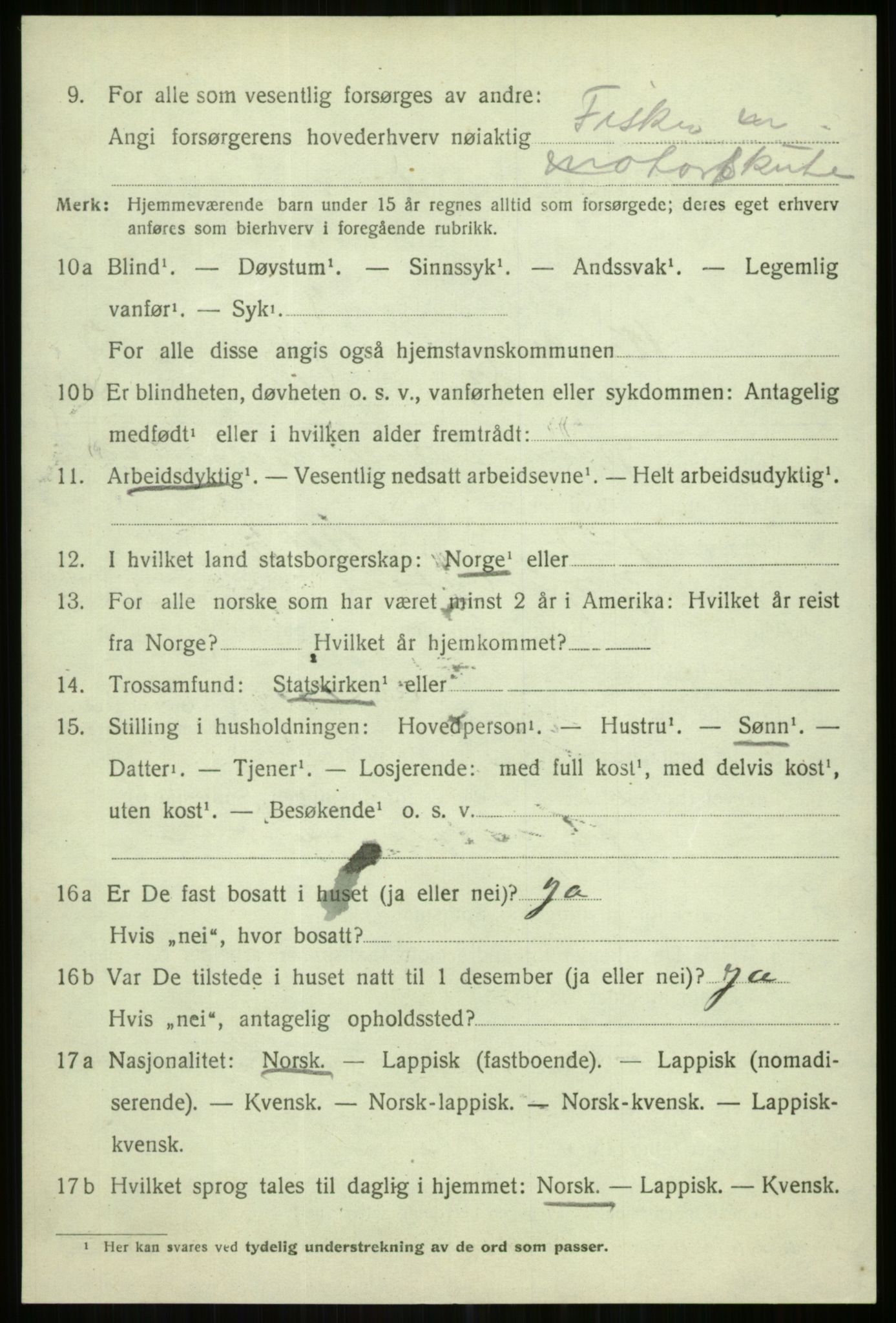 SATØ, 1920 census for Karlsøy, 1920, p. 2003