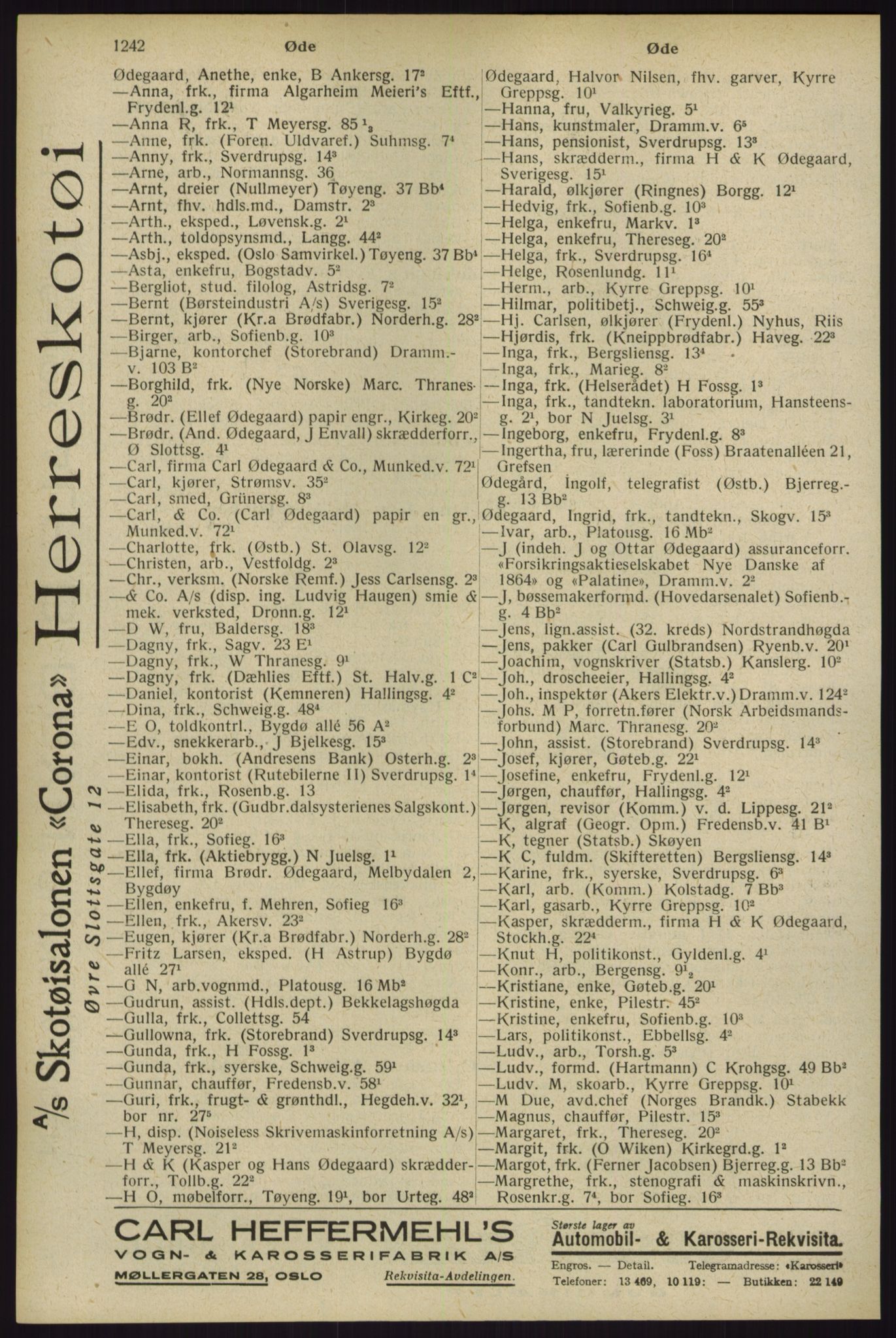 Kristiania/Oslo adressebok, PUBL/-, 1929, p. 1242