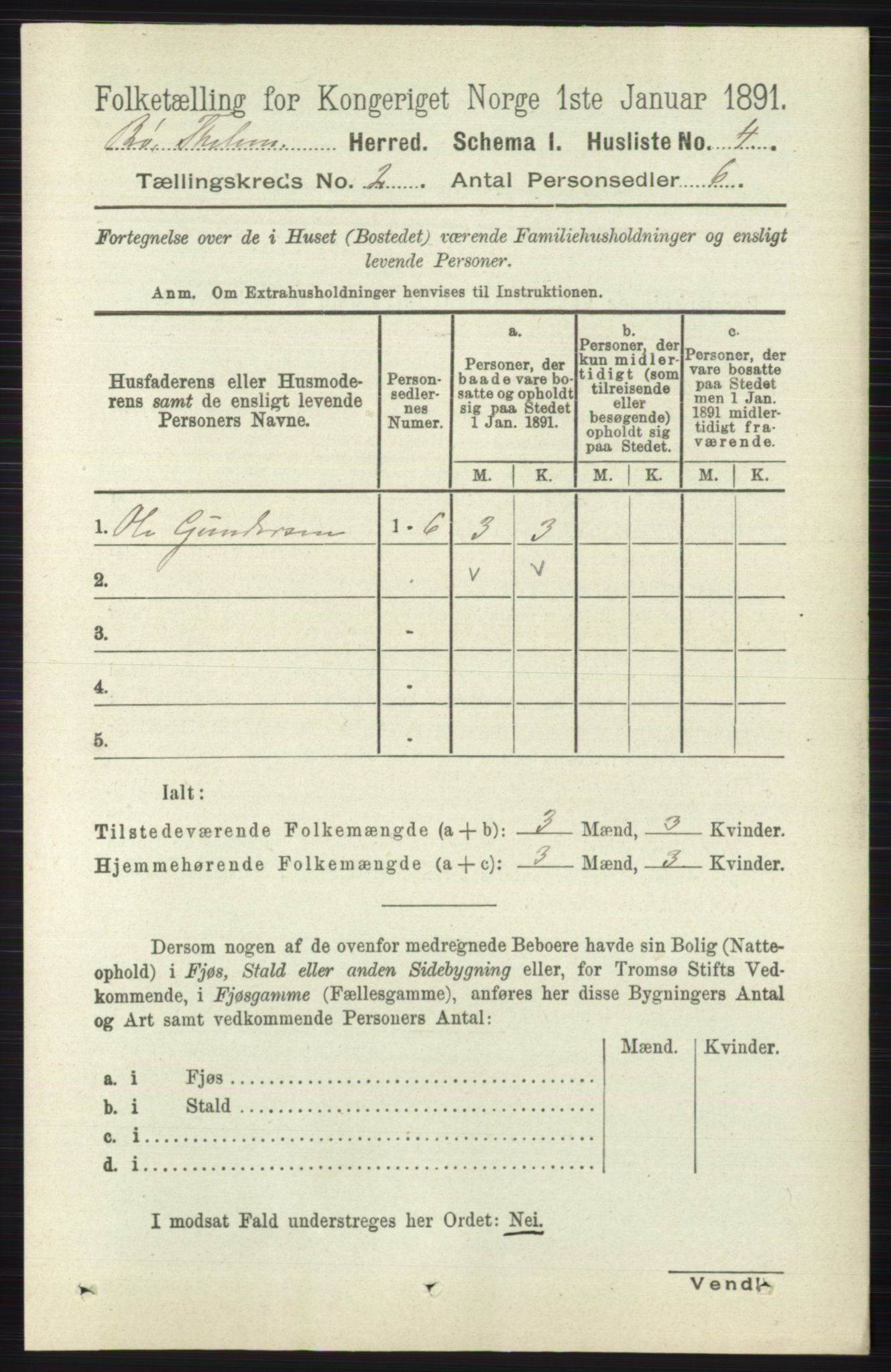 RA, 1891 census for 0821 Bø, 1891, p. 623