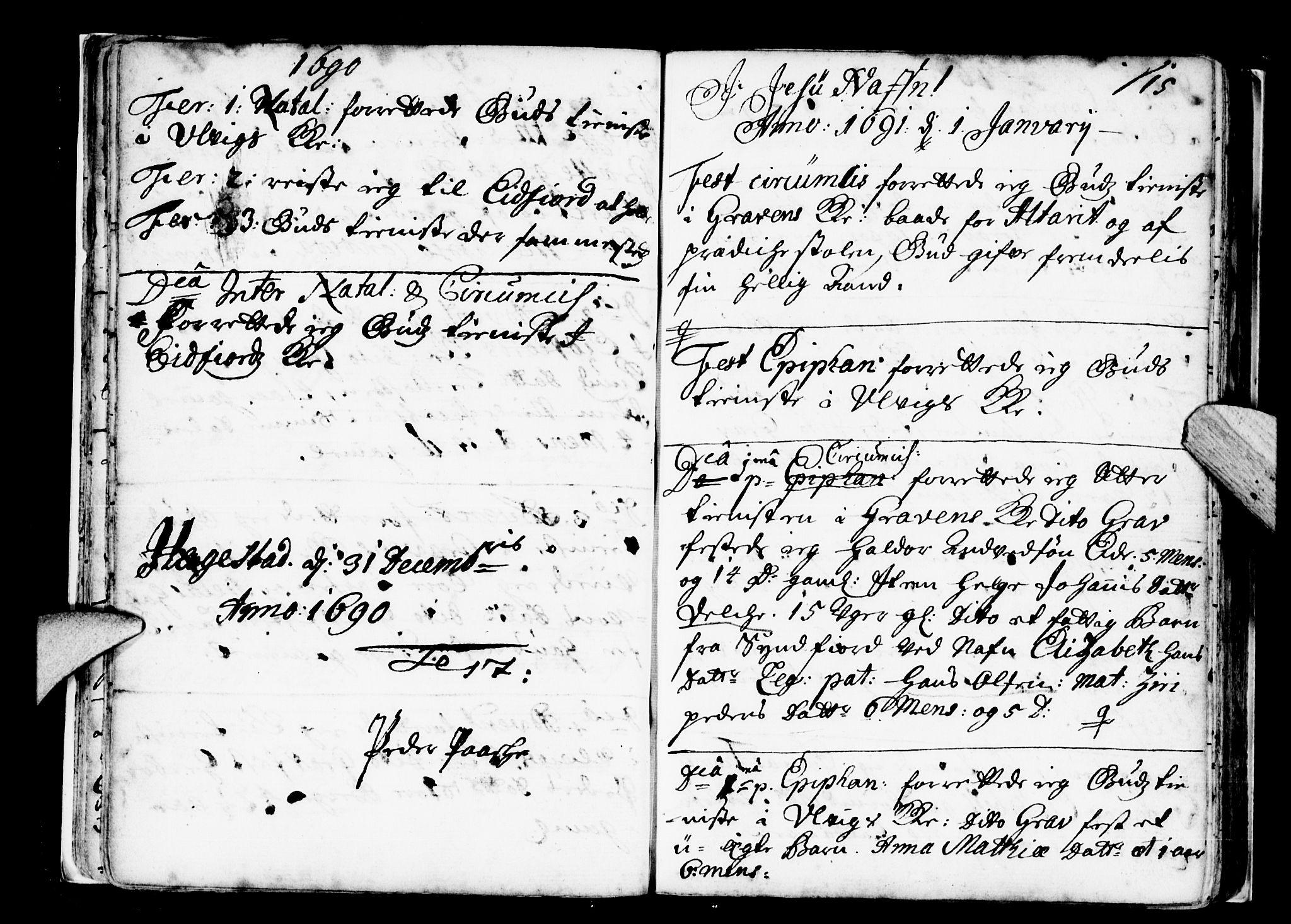 Ulvik sokneprestembete, SAB/A-78801/H/Haa: Parish register (official) no. A 2, 1689-1706, p. 15