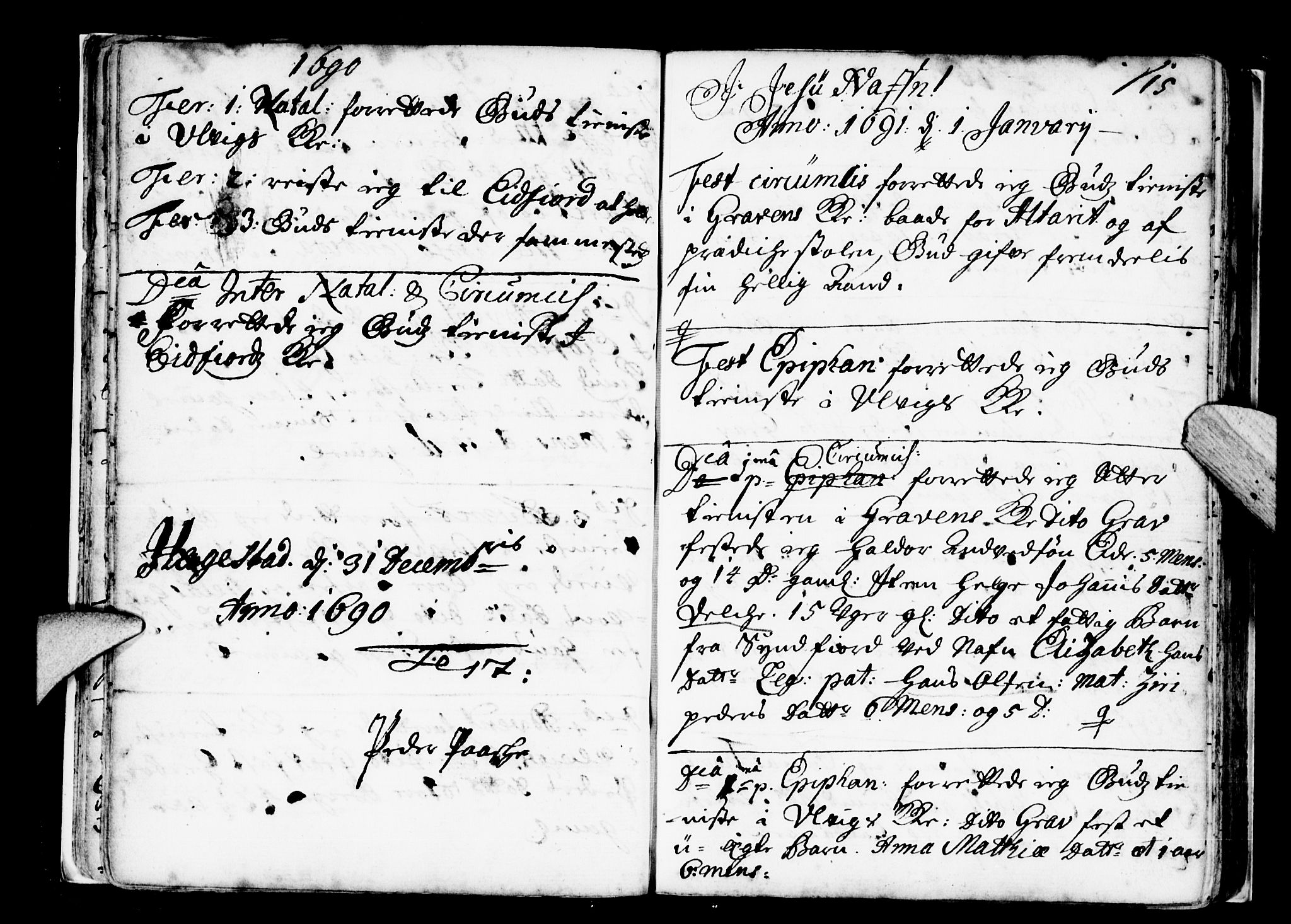 Ulvik sokneprestembete, AV/SAB-A-78801/H/Haa: Parish register (official) no. A 2, 1689-1706, p. 15