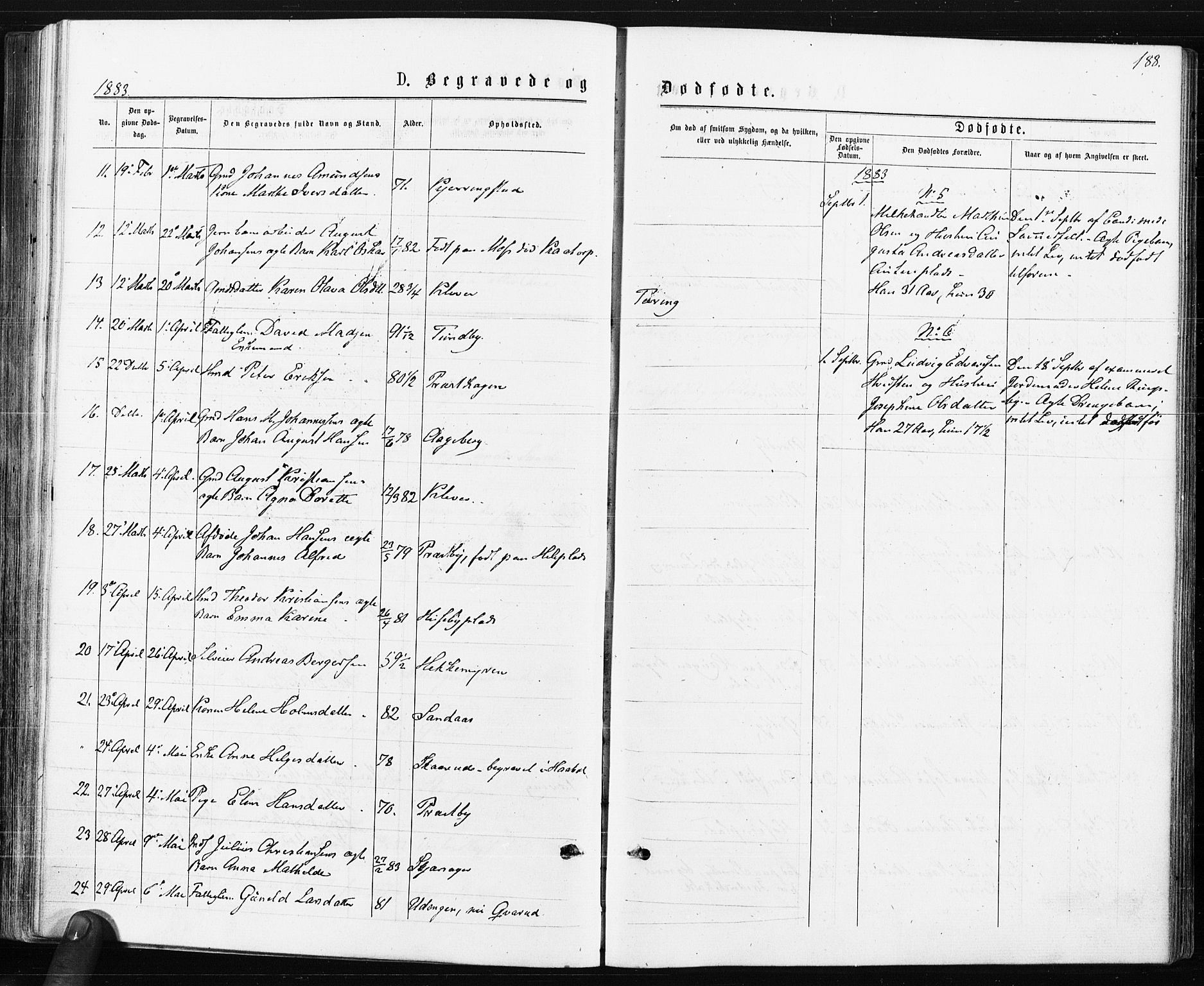 Spydeberg prestekontor Kirkebøker, AV/SAO-A-10924/F/Fa/L0007: Parish register (official) no. I 7, 1875-1885, p. 188