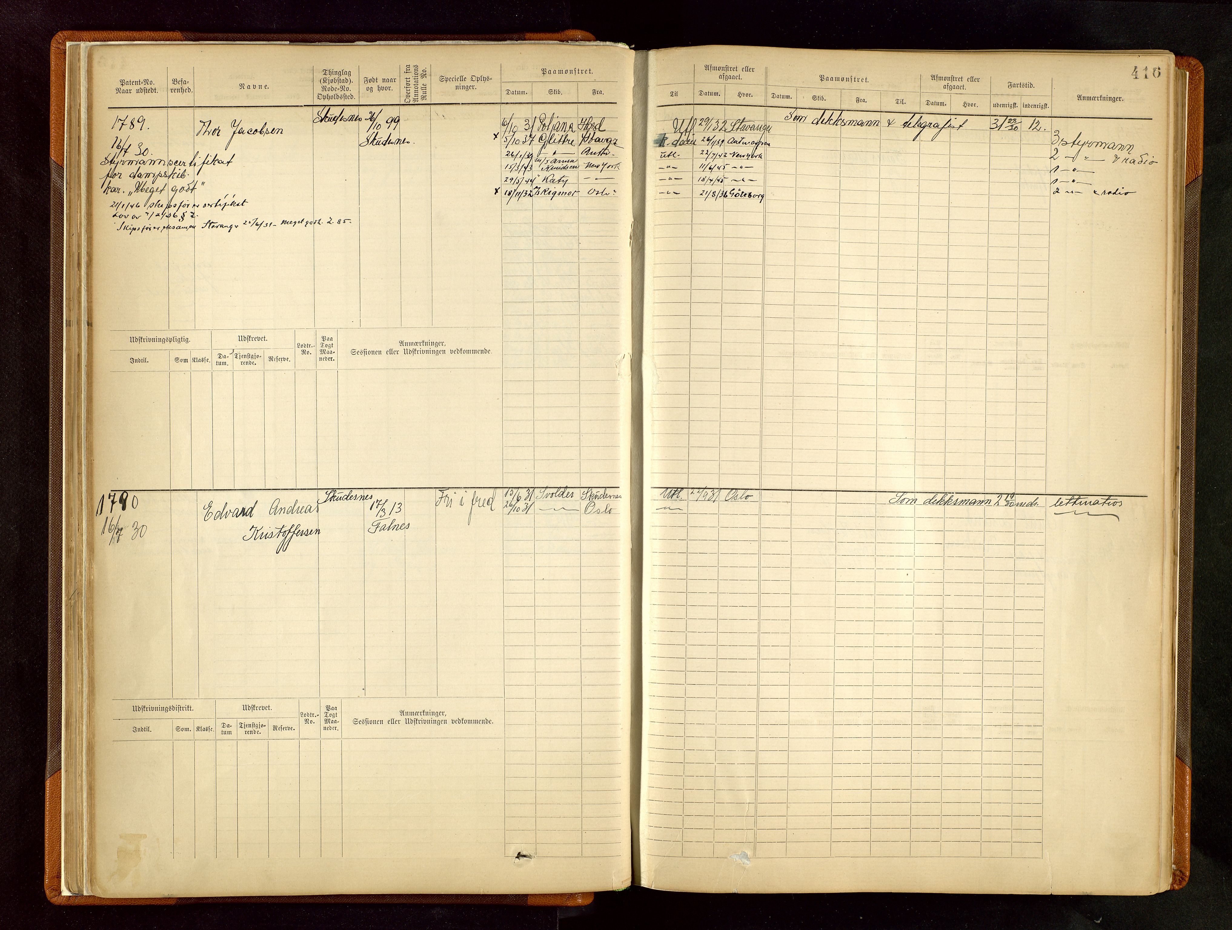 Haugesund sjømannskontor, AV/SAST-A-102007/F/Fb/Fbb/L0002: Sjøfartsrulle Skudenes kretsnr. 959-2439, 1860-1948, p. 416