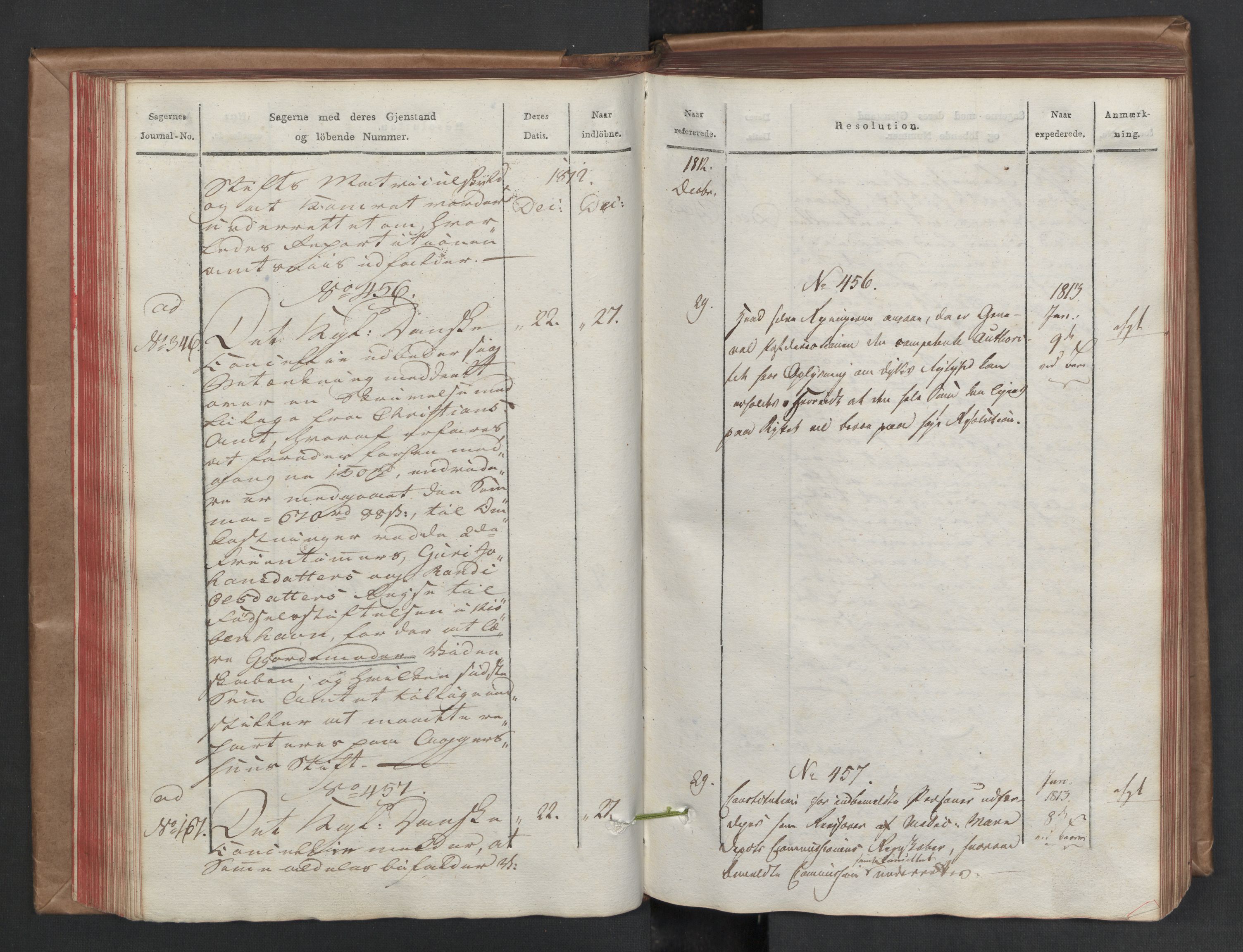 Stattholderembetet 1810-1814, 2. kontor (Kontor B), AV/RA-EA-5432/Aa/L0002: Kollegial referatprotokoll,  j.nr. 284-511,  l.nr. 328-639, 1812-1813, p. 91