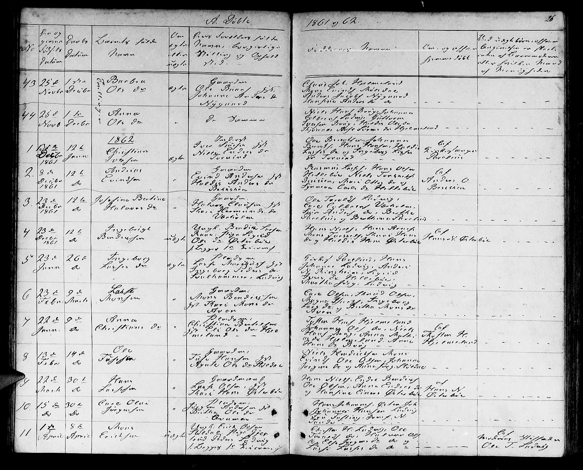Lavik sokneprestembete, SAB/A-80901: Parish register (copy) no. A 1, 1854-1881, p. 26