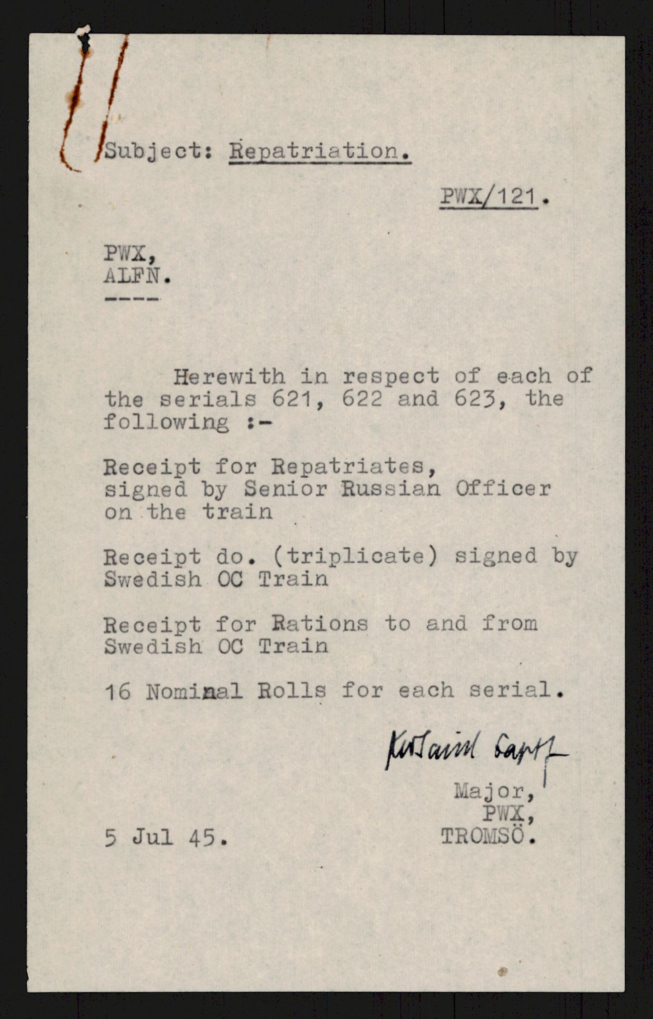 Flyktnings- og fangedirektoratet, Repatrieringskontoret, AV/RA-S-1681/D/Db/L0016: Displaced Persons (DPs) og sivile tyskere, 1945-1948, p. 743