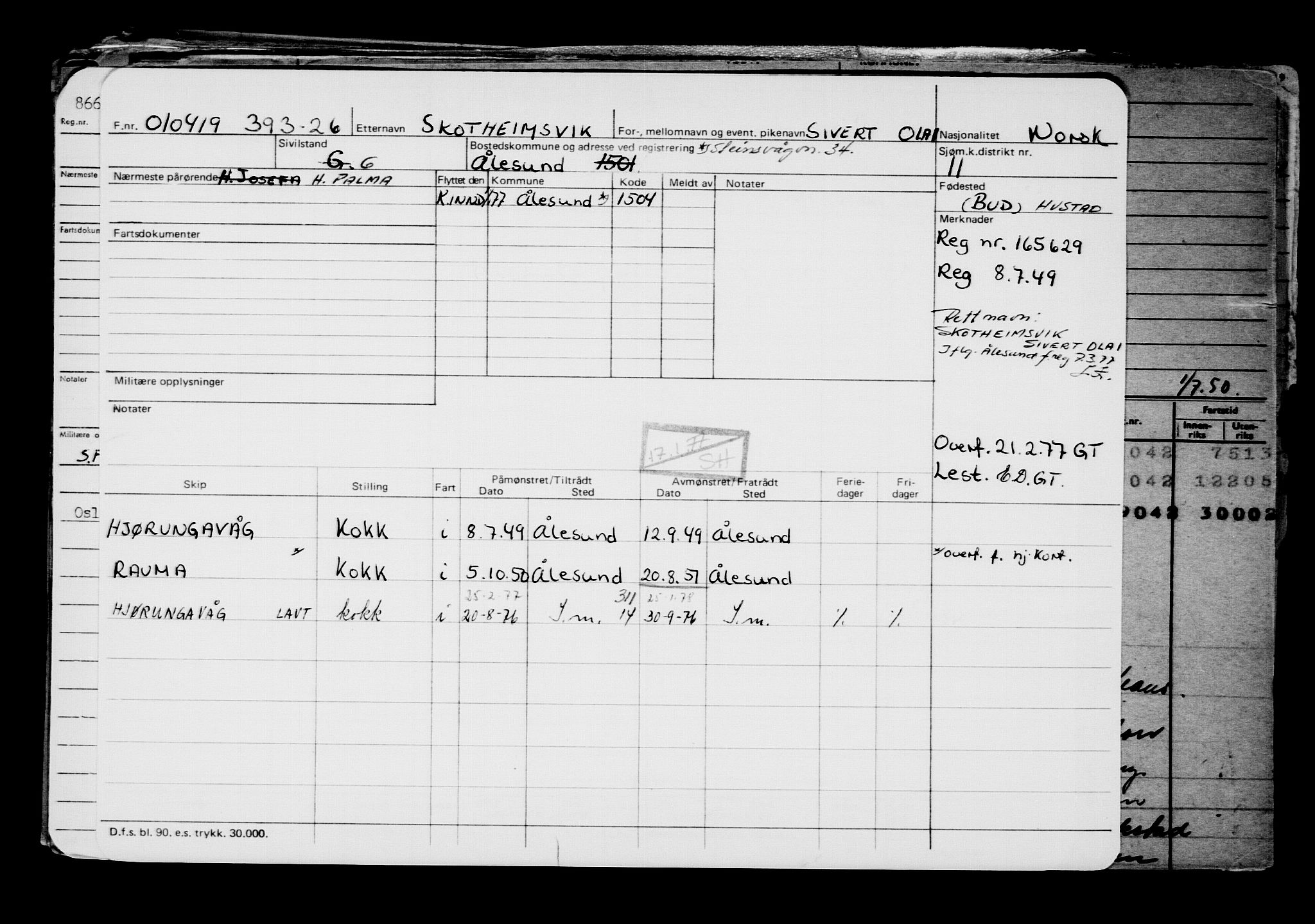 Direktoratet for sjømenn, AV/RA-S-3545/G/Gb/L0167: Hovedkort, 1919, p. 516