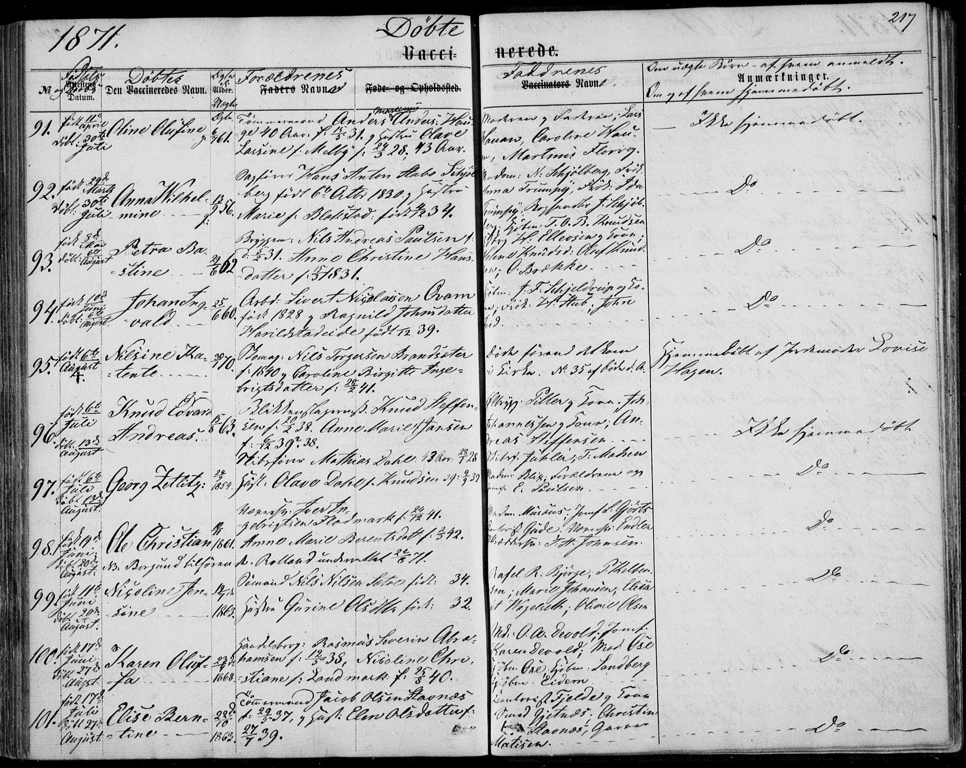 Ministerialprotokoller, klokkerbøker og fødselsregistre - Møre og Romsdal, SAT/A-1454/529/L0452: Parish register (official) no. 529A02, 1864-1871, p. 217
