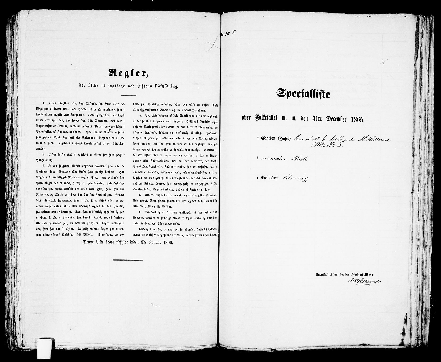 RA, 1865 census for Brevik, 1865, p. 655