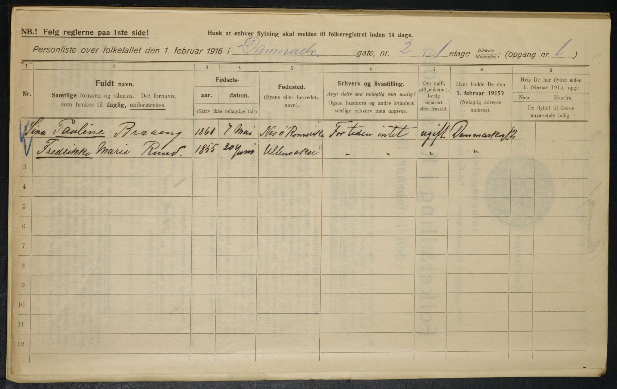 OBA, Municipal Census 1916 for Kristiania, 1916, p. 14632