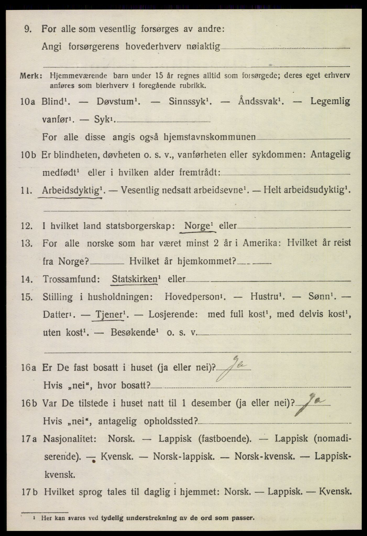 SAT, 1920 census for Namdalseid, 1920, p. 1643