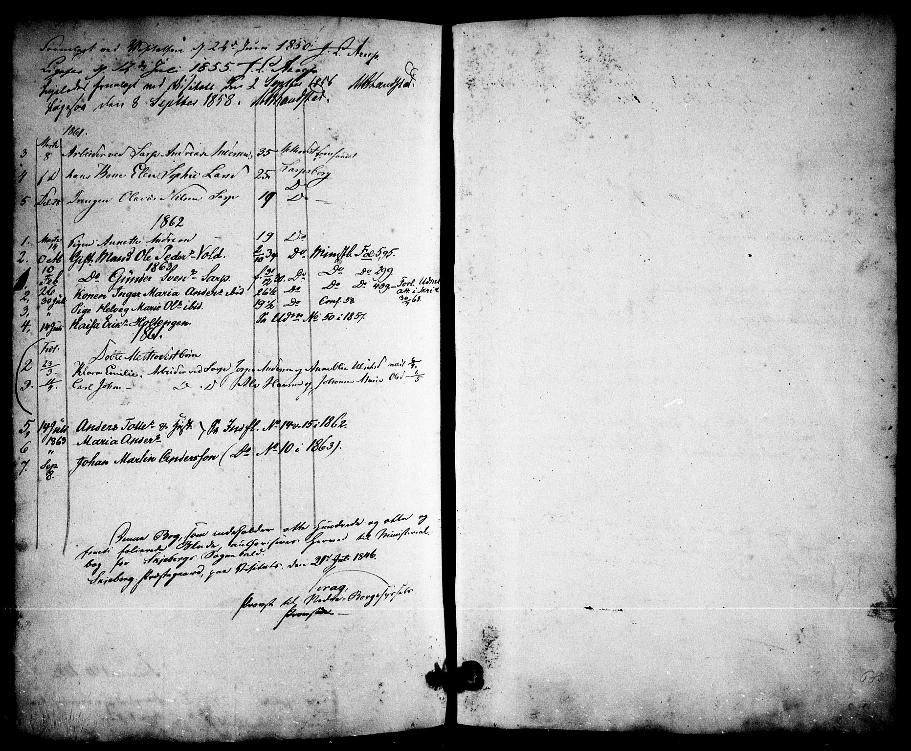 Skjeberg prestekontor Kirkebøker, SAO/A-10923/F/Fa/L0006: Parish register (official) no. I 6, 1846-1858