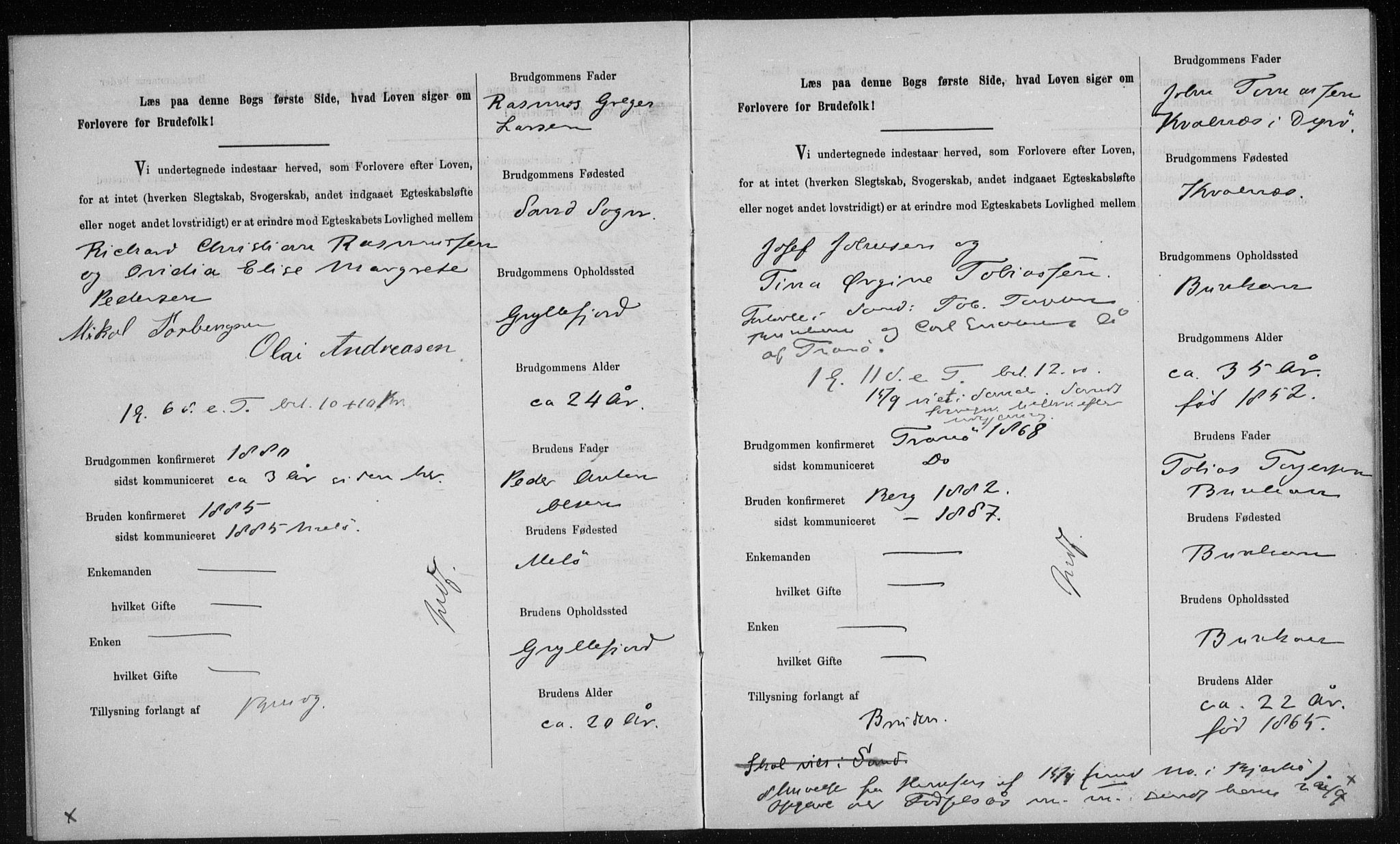 Berg sokneprestkontor, AV/SATØ-S-1318/H/Hc/L0063: Banns register no. 63, 1887-1898