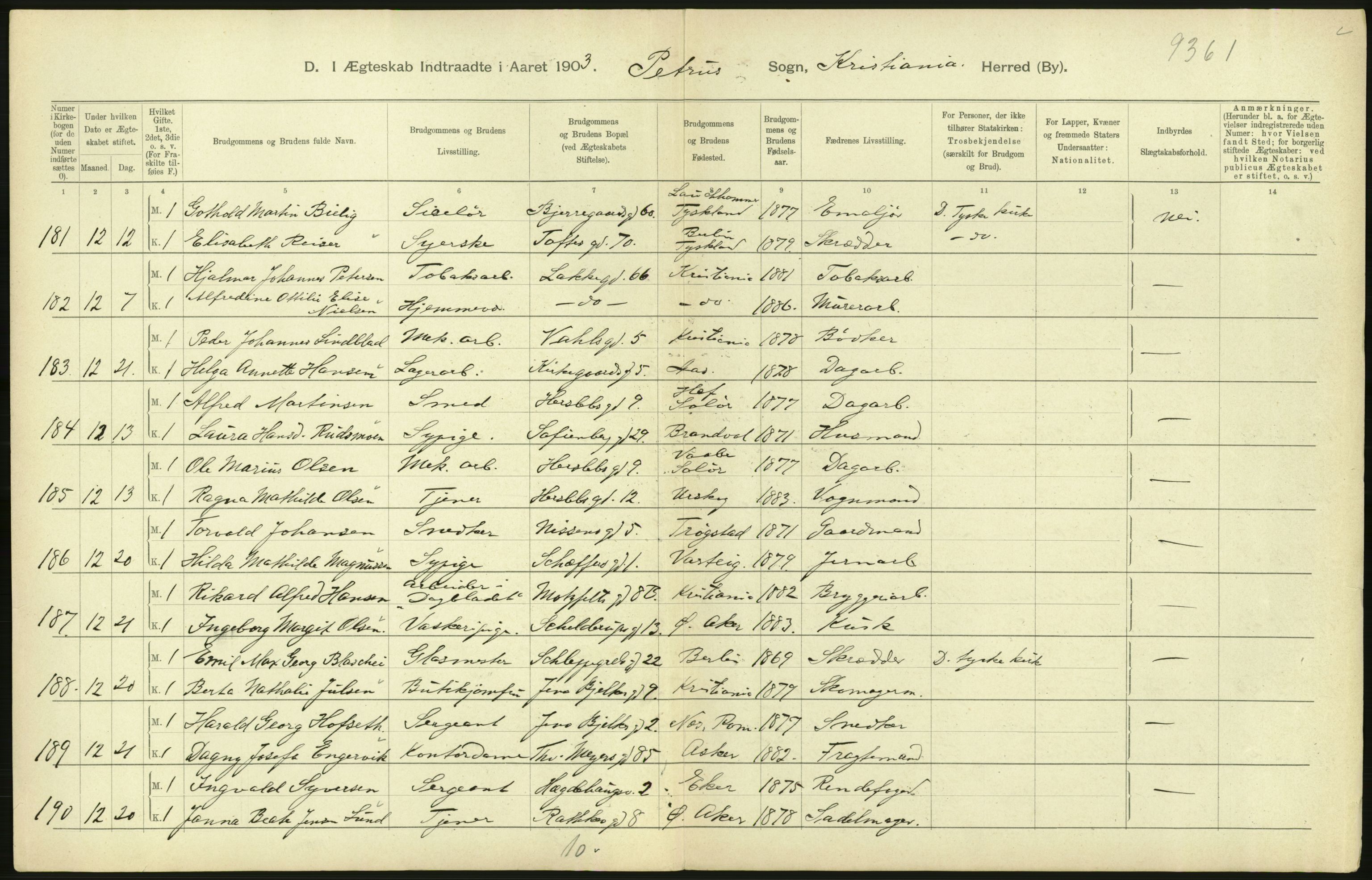 Statistisk sentralbyrå, Sosiodemografiske emner, Befolkning, AV/RA-S-2228/D/Df/Dfa/Dfaa/L0004: Kristiania: Gifte, døde, 1903, p. 516