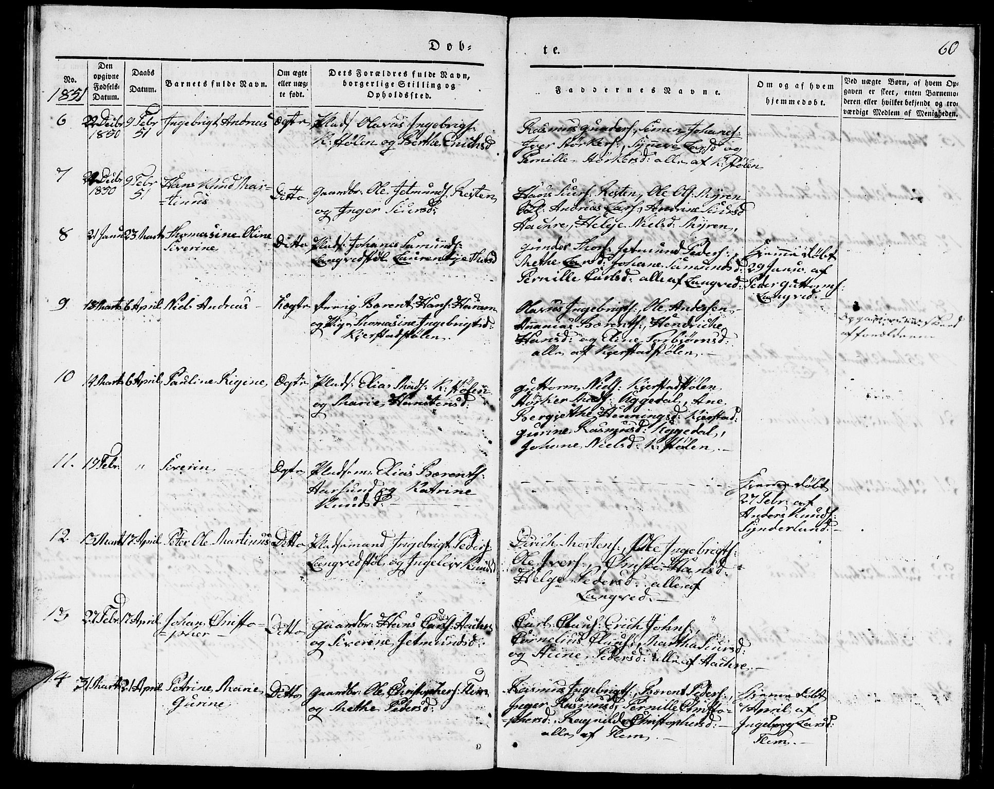 Ministerialprotokoller, klokkerbøker og fødselsregistre - Møre og Romsdal, AV/SAT-A-1454/536/L0507: Parish register (copy) no. 536C02, 1839-1859, p. 60