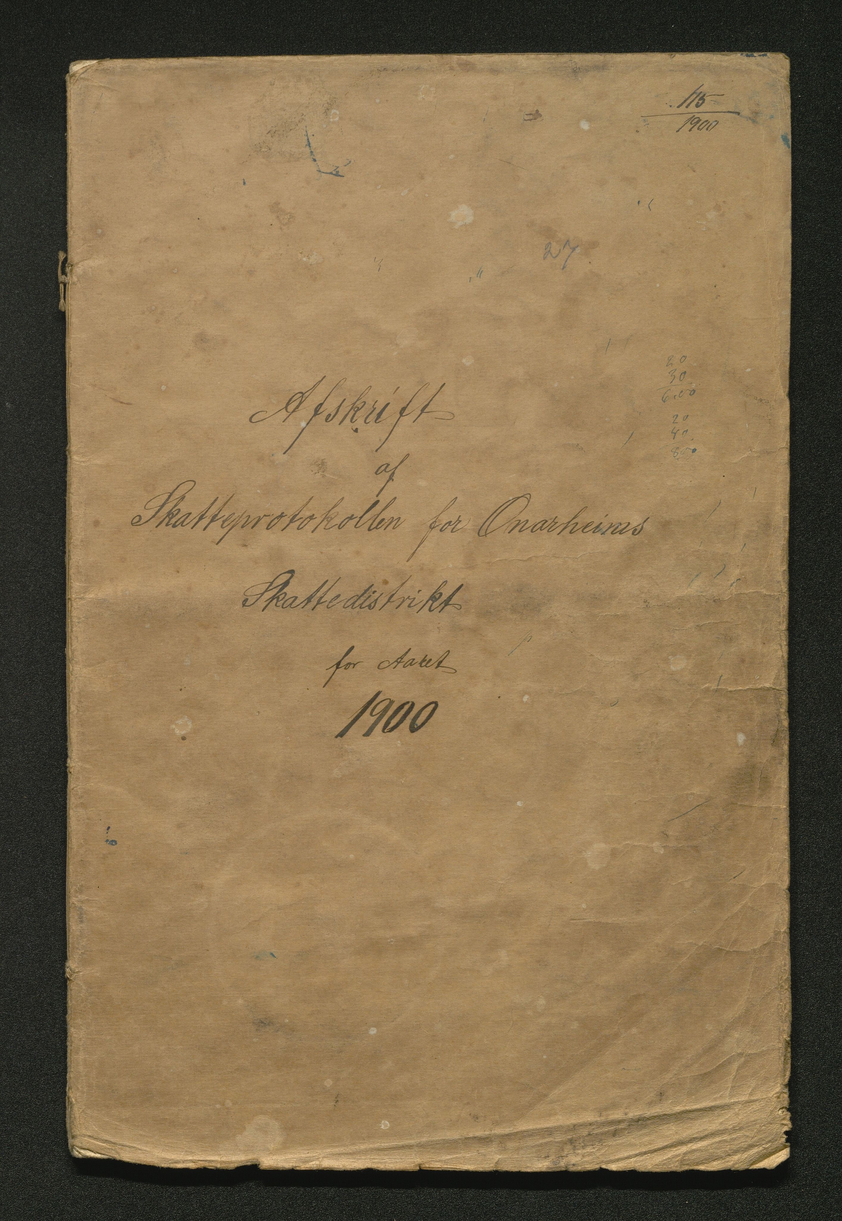 Tysnes kommune. Likningsnemnda. Onarheim sokn, IKAH/1223-142.1/F/Fa/L0002/0013: Likningsprotokoll, utskriftar / Likningsprotokoll, utskrifter, 1900