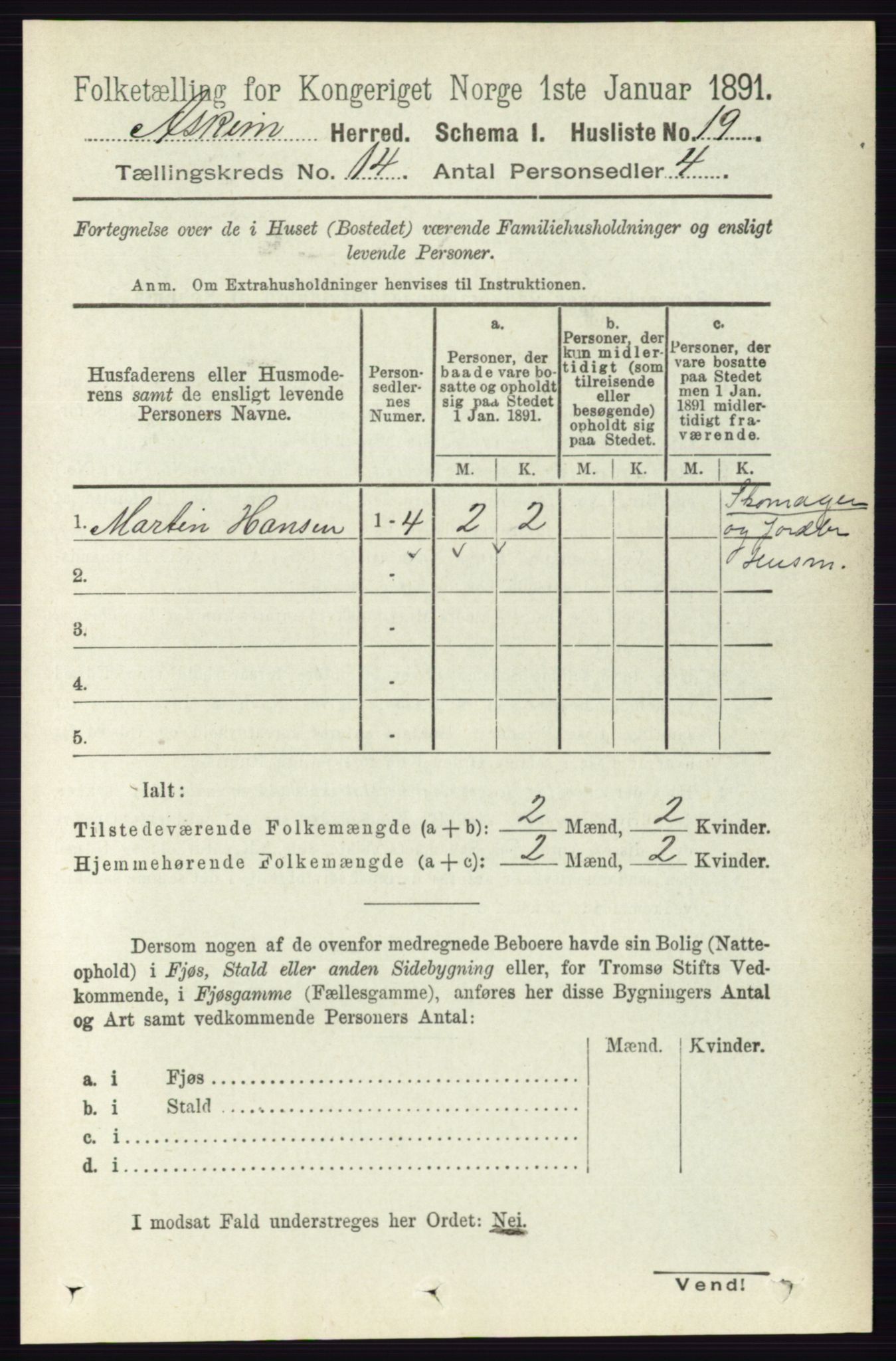 RA, 1891 census for 0124 Askim, 1891, p. 2234