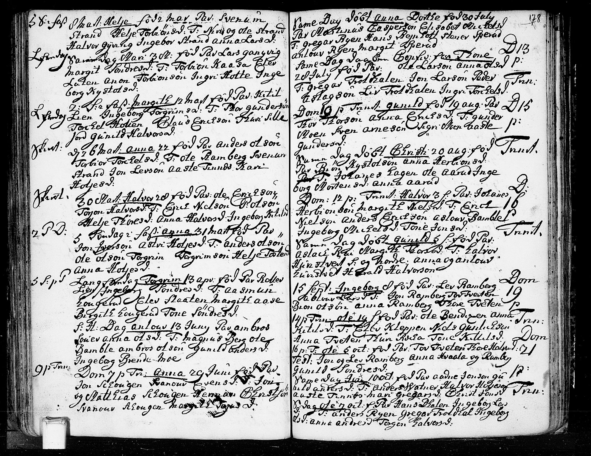 Heddal kirkebøker, SAKO/A-268/F/Fa/L0003: Parish register (official) no. I 3, 1723-1783, p. 178