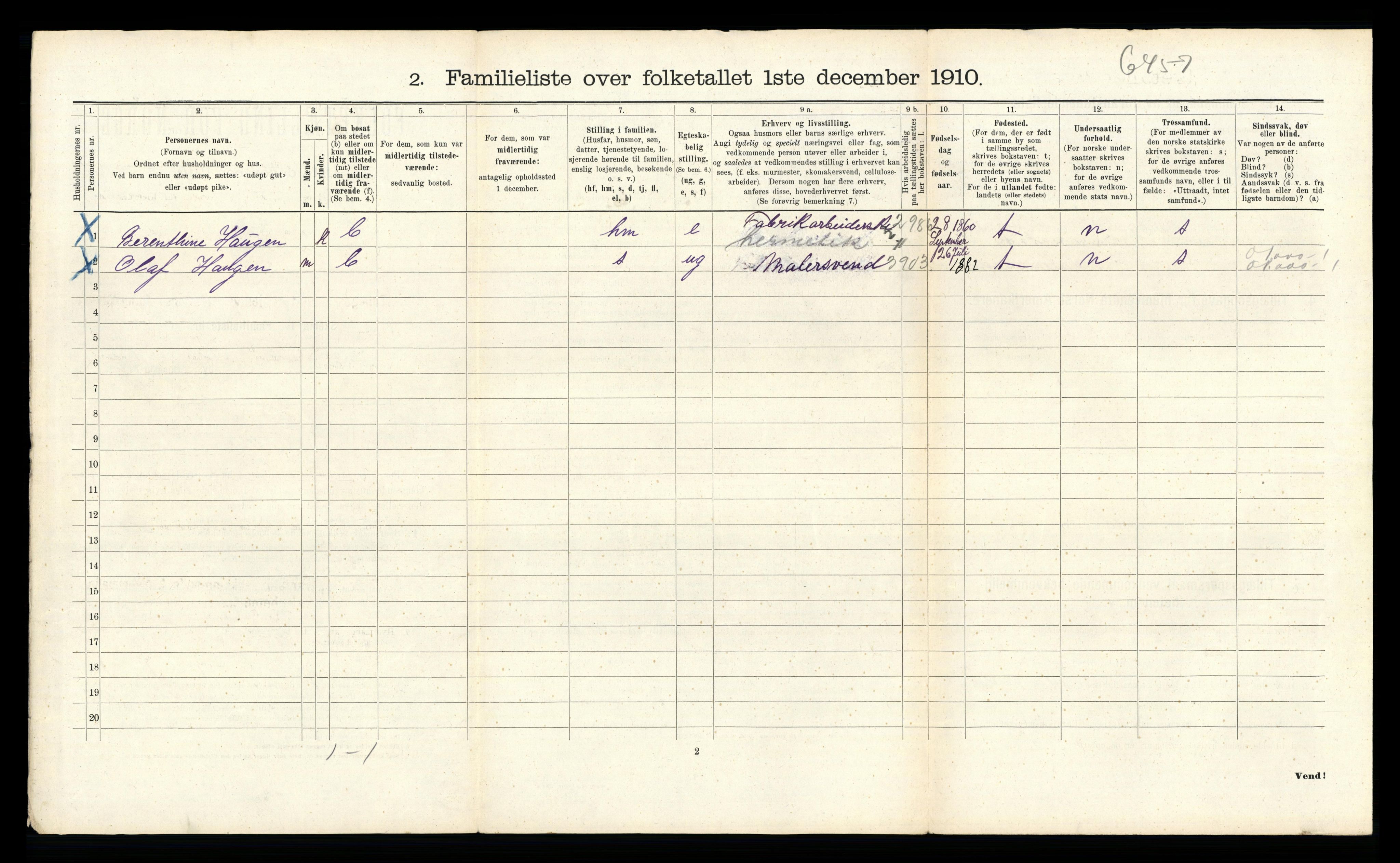 RA, 1910 census for Bergen, 1910, p. 34702