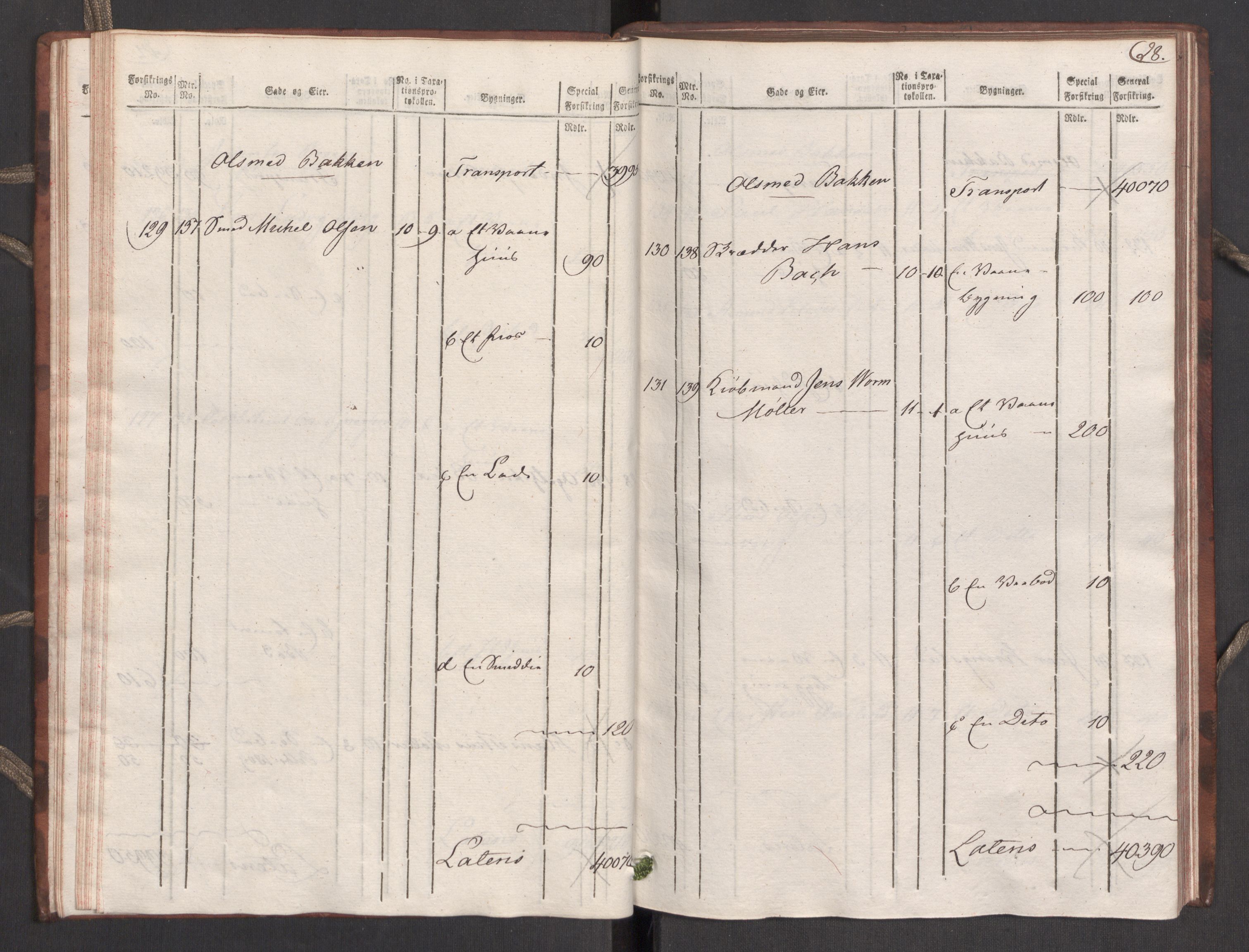 Kommersekollegiet, Brannforsikringskontoret 1767-1814, RA/EA-5458/F/Fa/L0039/0001: Molde / Branntakstprotokoll, 1807-1817