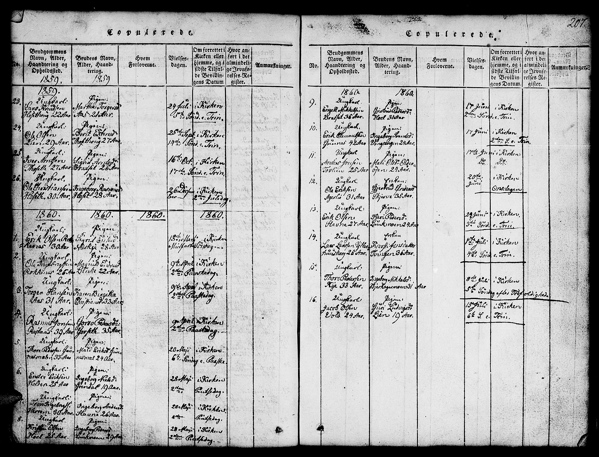 Ministerialprotokoller, klokkerbøker og fødselsregistre - Sør-Trøndelag, SAT/A-1456/674/L0874: Parish register (copy) no. 674C01, 1816-1860, p. 207