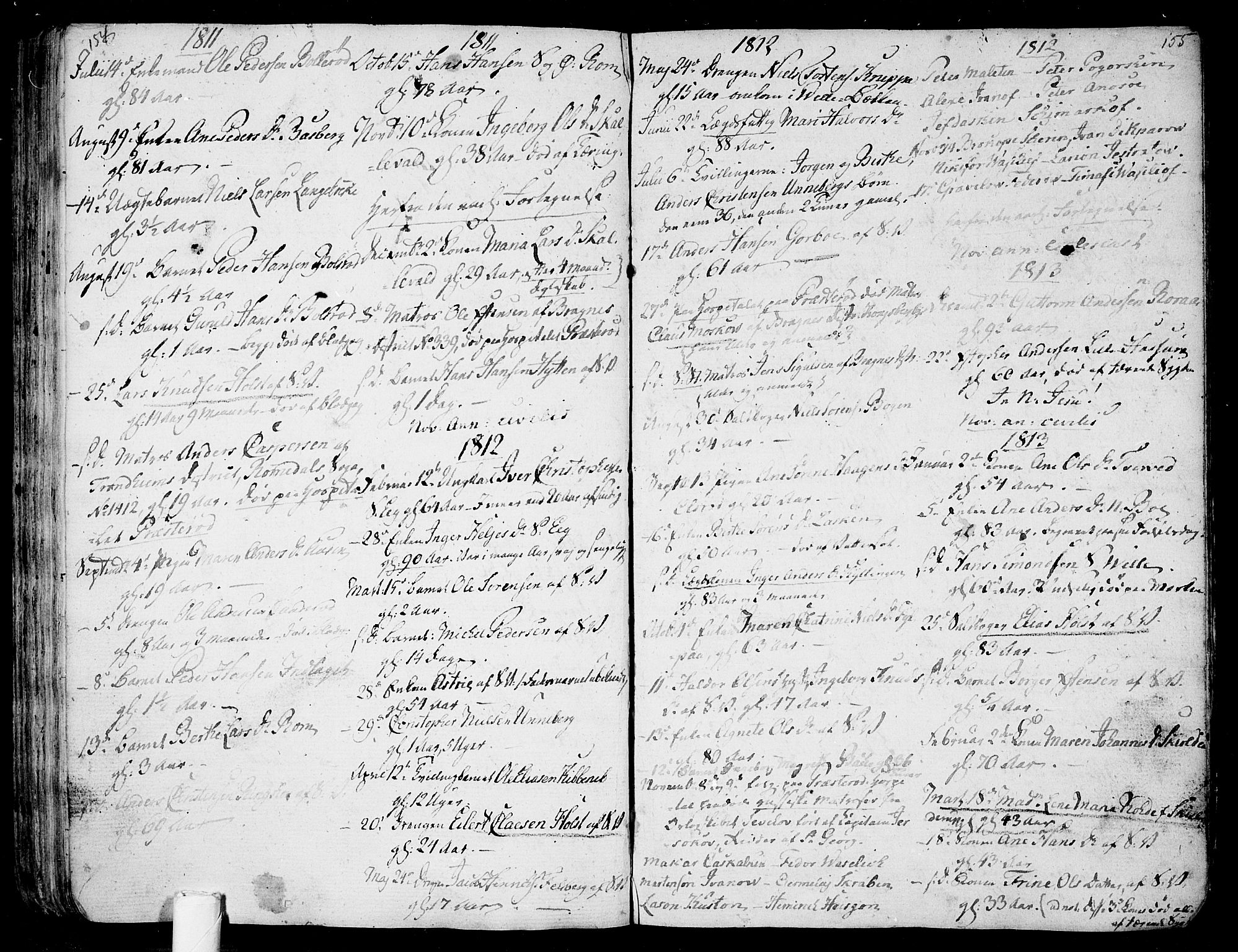 Sem kirkebøker, SAKO/A-5/F/Fb/L0003: Parish register (official) no. II 3, 1792-1814, p. 154-155