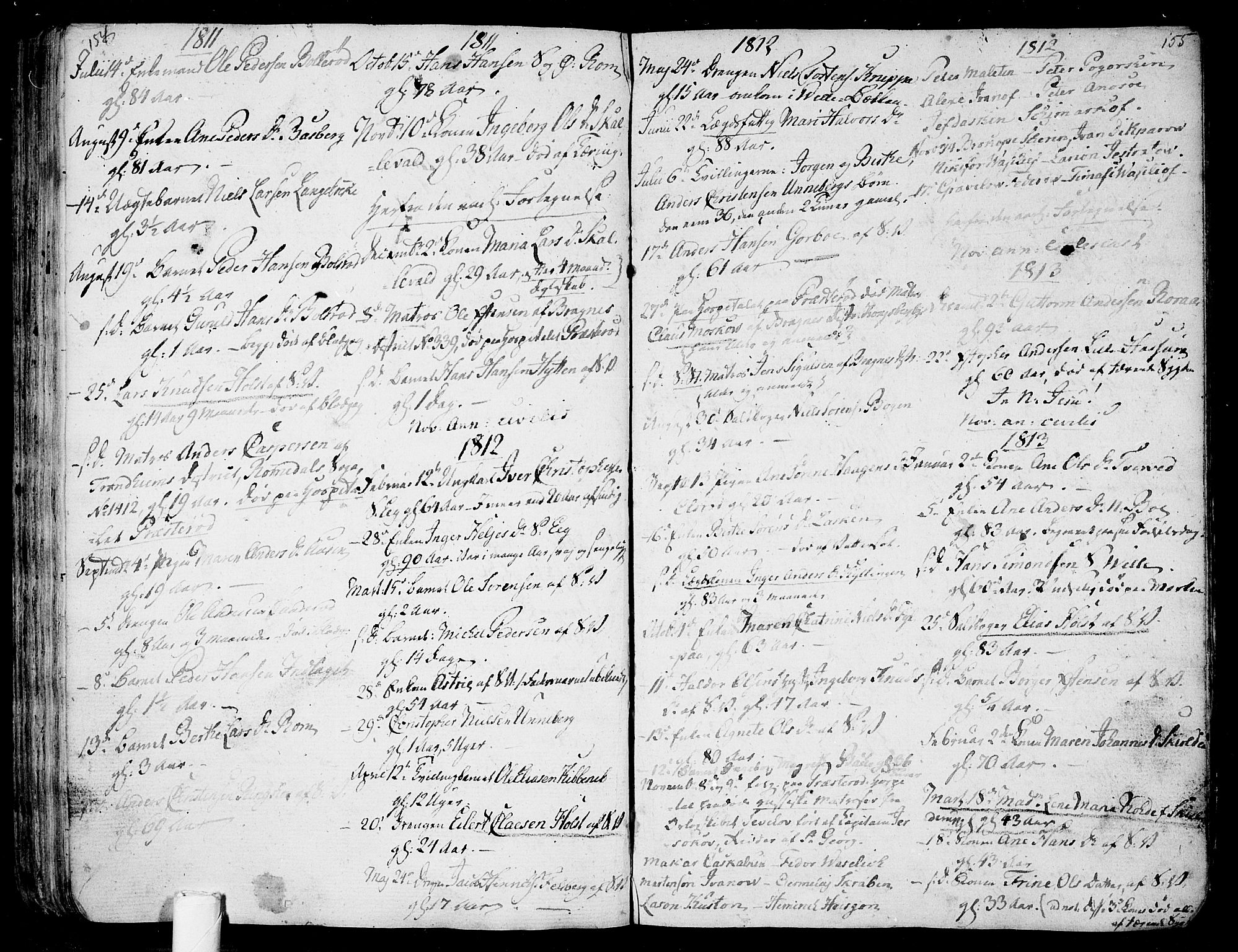 Sem kirkebøker, AV/SAKO-A-5/F/Fb/L0003: Parish register (official) no. II 3, 1792-1814, p. 154-155