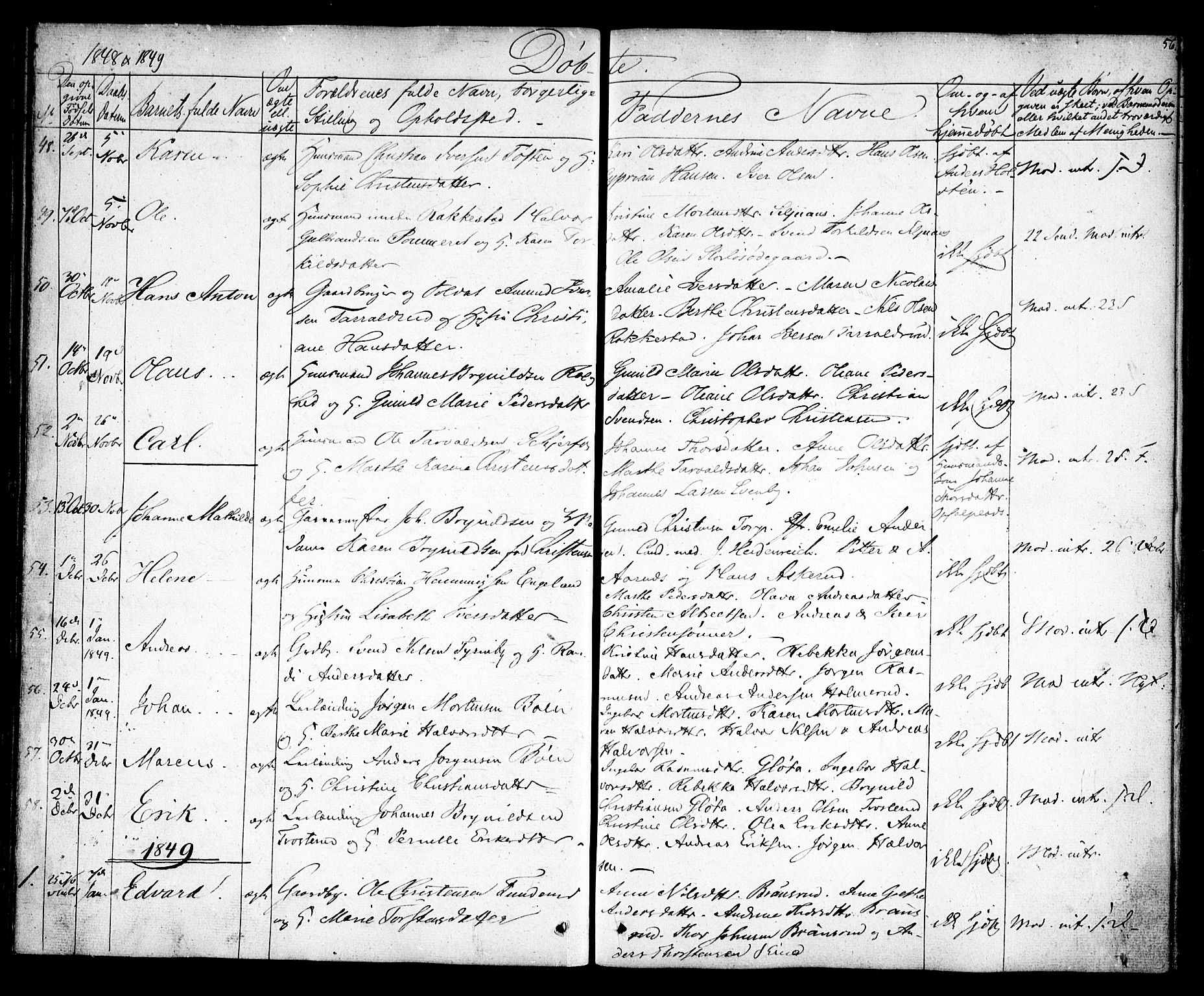 Rødenes prestekontor Kirkebøker, SAO/A-2005/F/Fa/L0005: Parish register (official) no. I 5, 1838-1849, p. 56