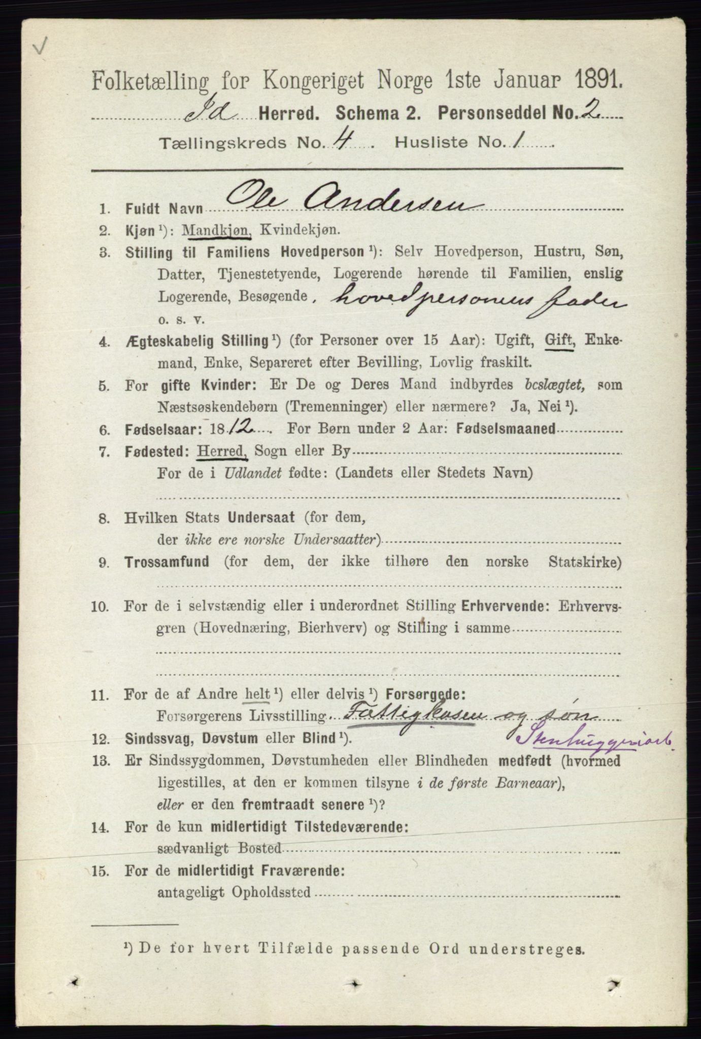 RA, 1891 census for 0117 Idd, 1891, p. 2850