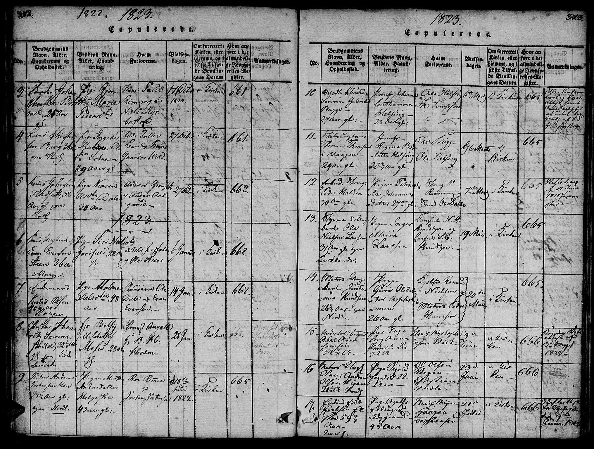 Ministerialprotokoller, klokkerbøker og fødselsregistre - Møre og Romsdal, SAT/A-1454/572/L0842: Parish register (official) no. 572A05, 1819-1832, p. 372-373