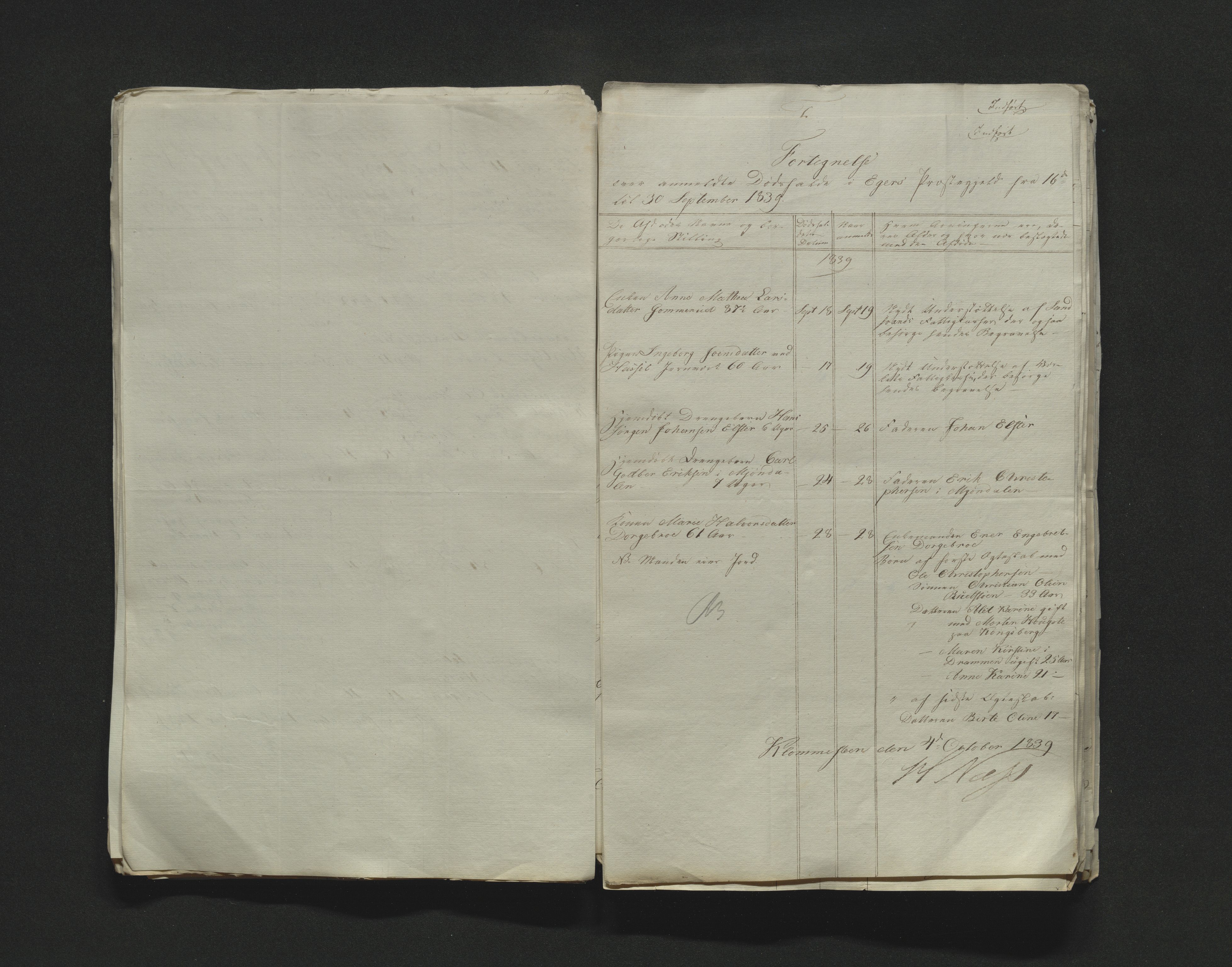 Eiker, Modum og Sigdal sorenskriveri, AV/SAKO-A-123/H/Ha/Hab/L0005: Dødsfallsmeldinger, 1837-1840