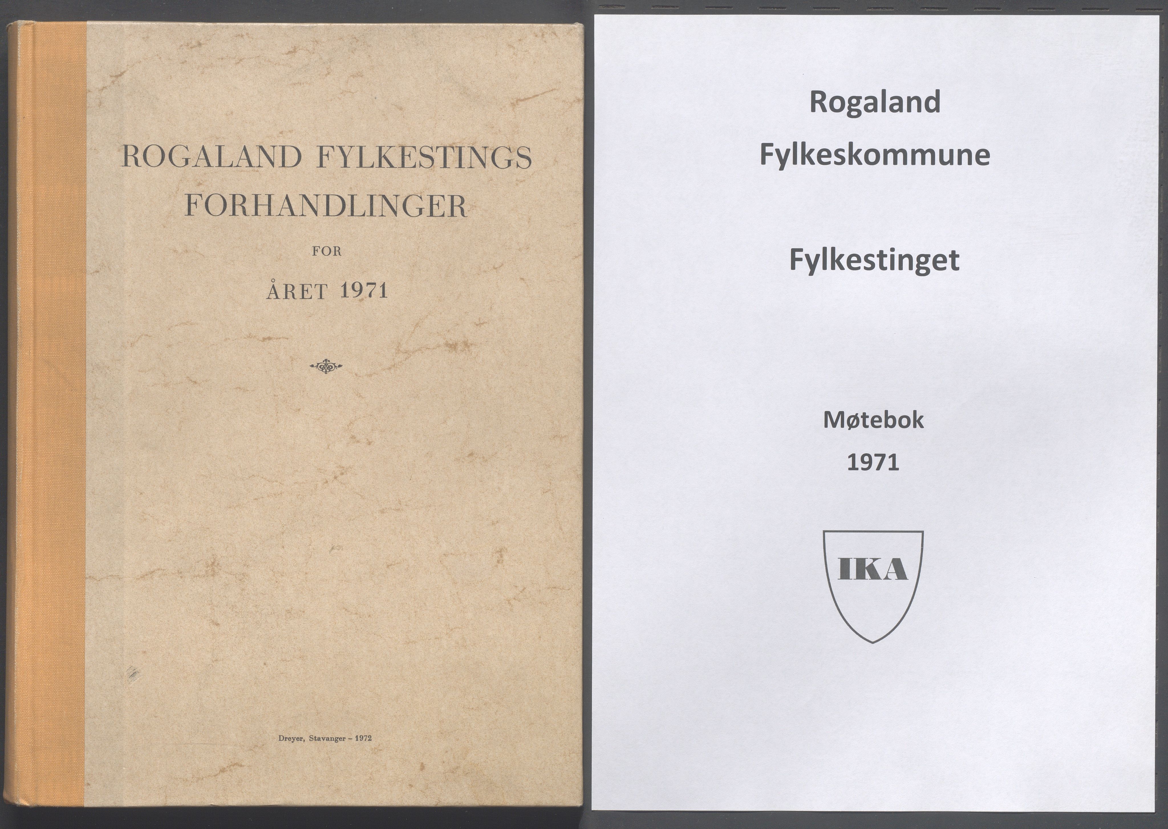 Rogaland fylkeskommune - Fylkesrådmannen , IKAR/A-900/A/Aa/Aaa/L0091: Møtebok , 1971