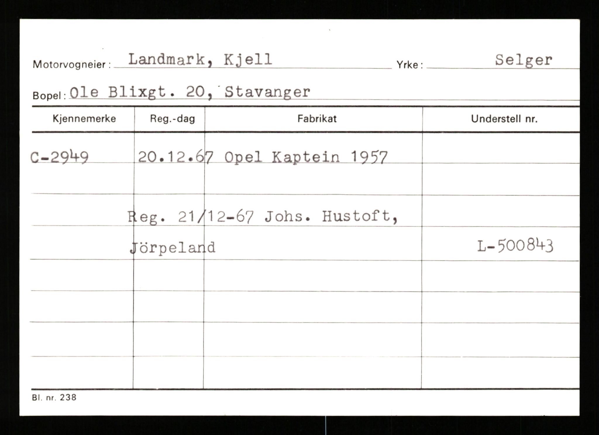 Stavanger trafikkstasjon, AV/SAST-A-101942/0/G/L0001: Registreringsnummer: 0 - 5782, 1930-1971, p. 1969