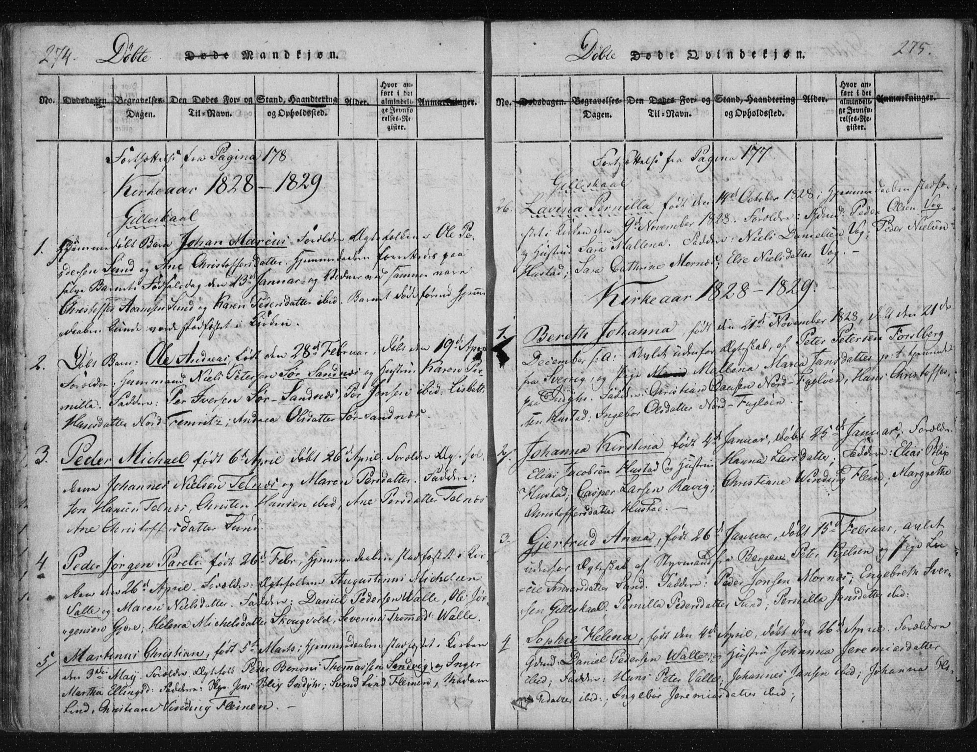 Ministerialprotokoller, klokkerbøker og fødselsregistre - Nordland, SAT/A-1459/805/L0096: Parish register (official) no. 805A03, 1820-1837, p. 274-275
